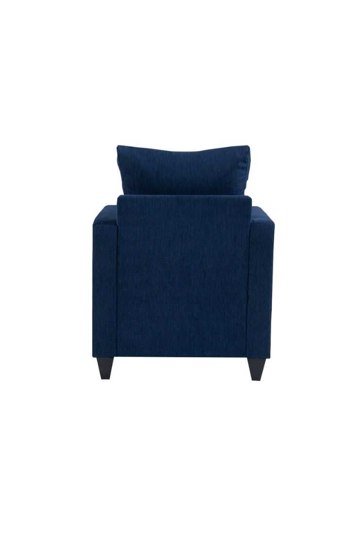 neudot Saya Sofa for Living Room | 1 Persons Sofa| Premium Fabric with Cushioned Armrest | 12 Months Warranty| Solid Wood Frame| 1 Seater in Saya Blue Colour
