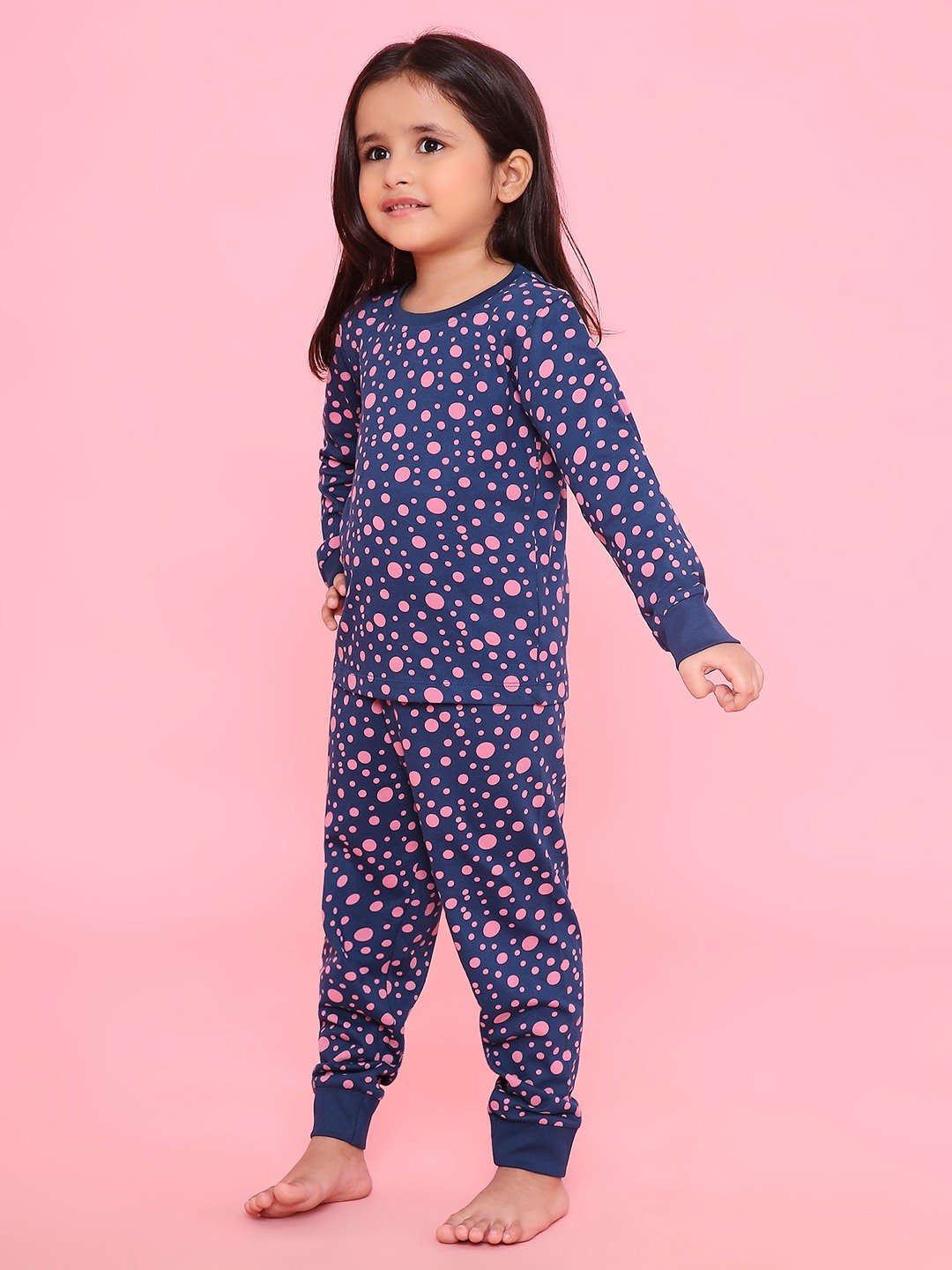 Girls- 2 piece printed cotton jogger lounge set