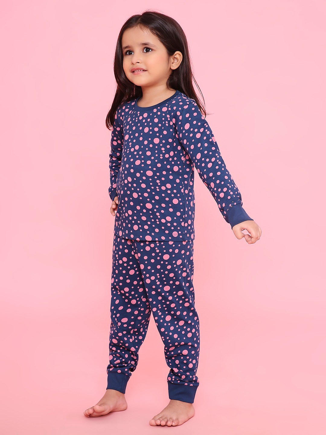 Girls- 2 piece printed cotton jogger lounge set