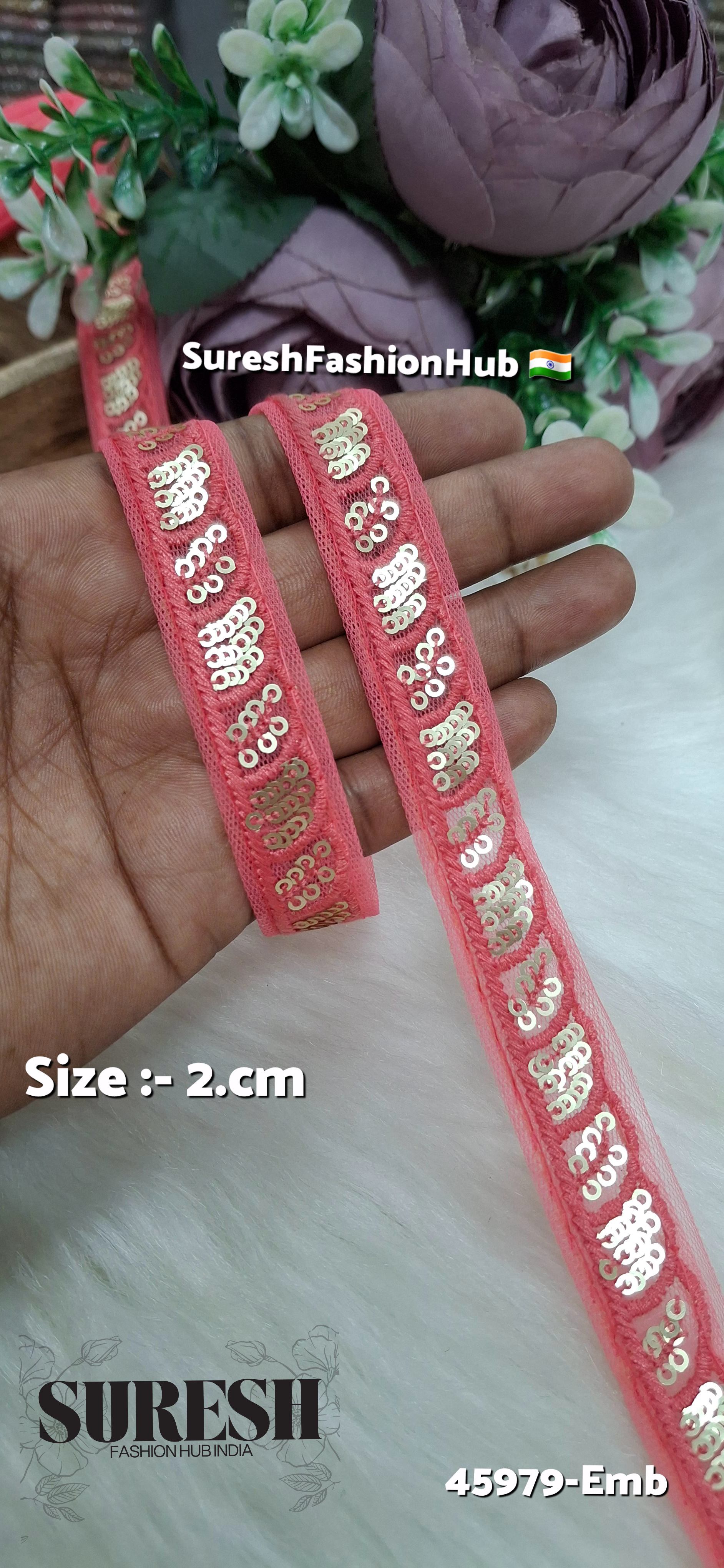 Gajari Tone-on-Tone Net Embroidery Lace