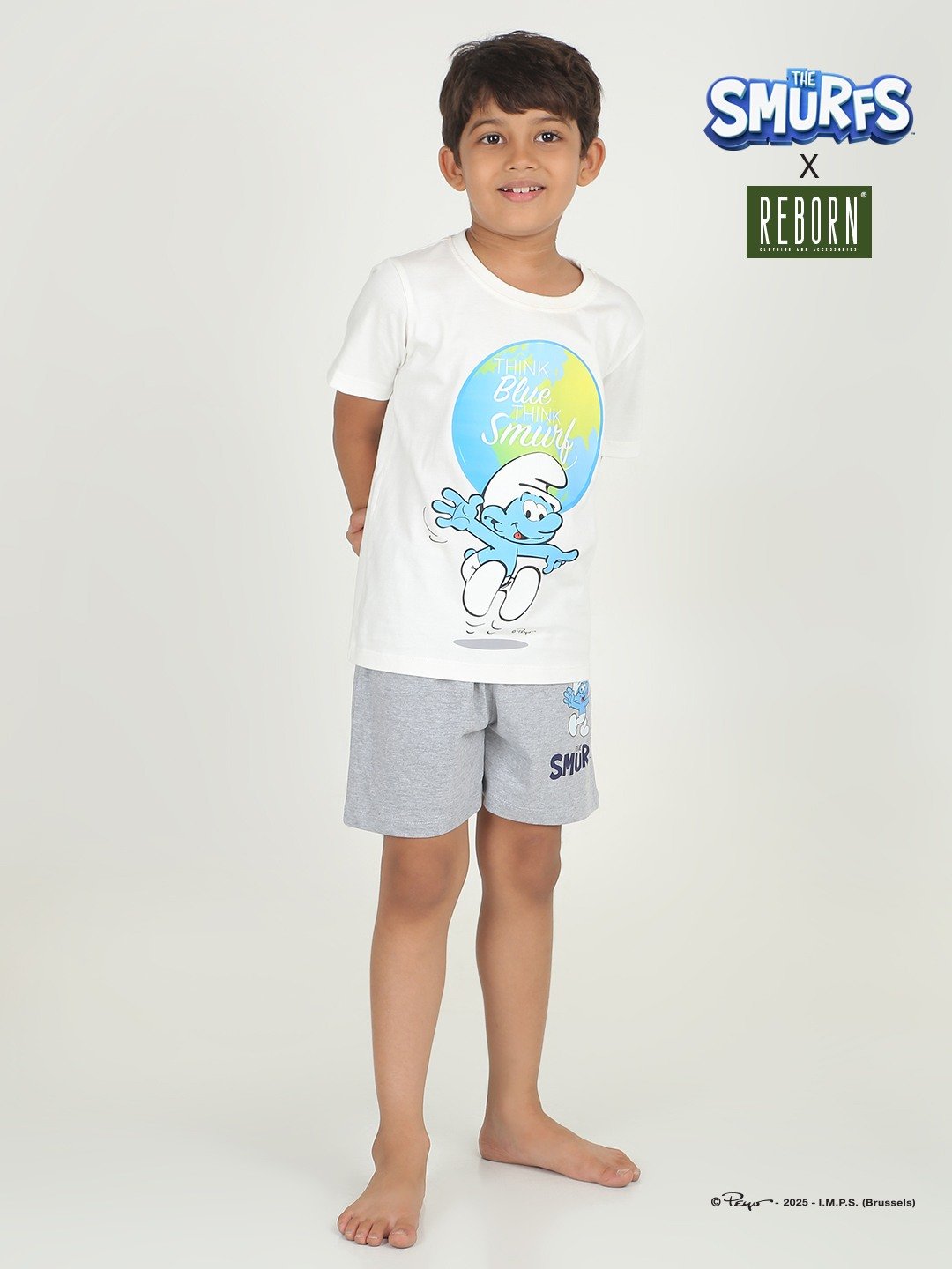 Boys 1 piece chest printed T-shirt- off White