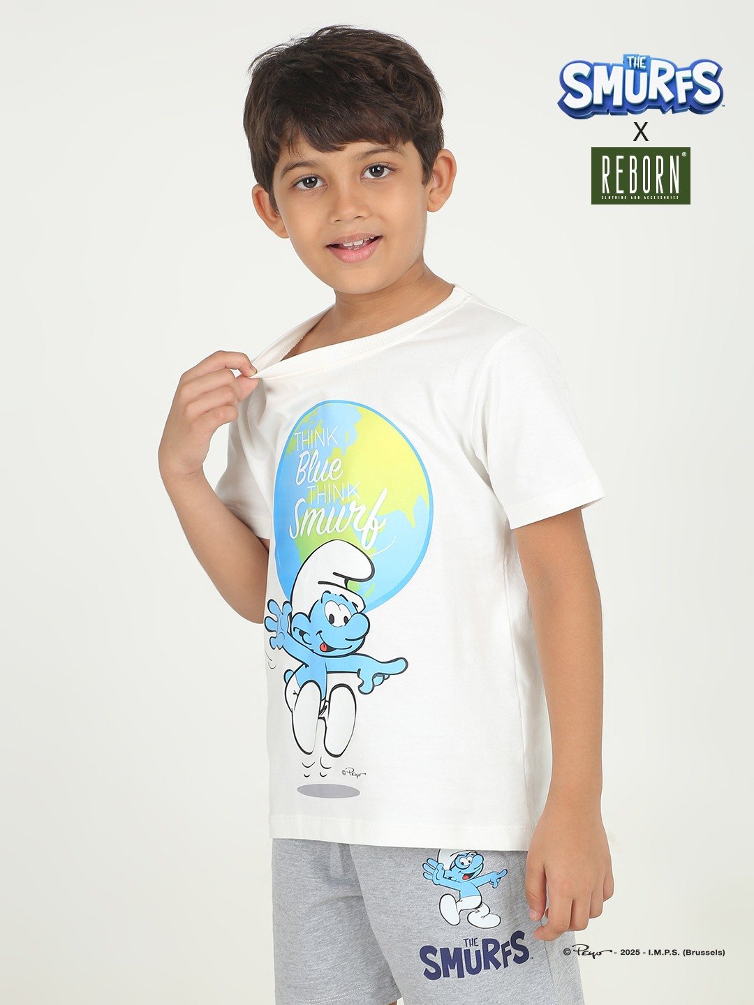 Boys 1 piece chest printed T-shirt- off White