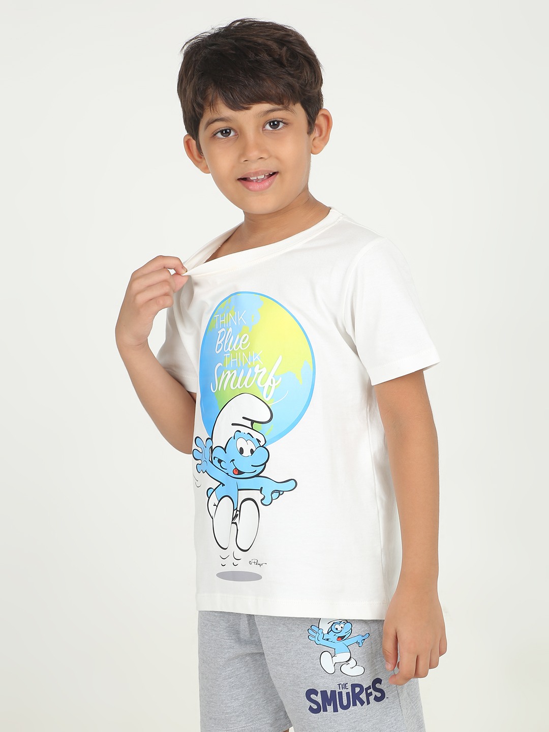 Boys 1 piece chest printed T-shirt- off White