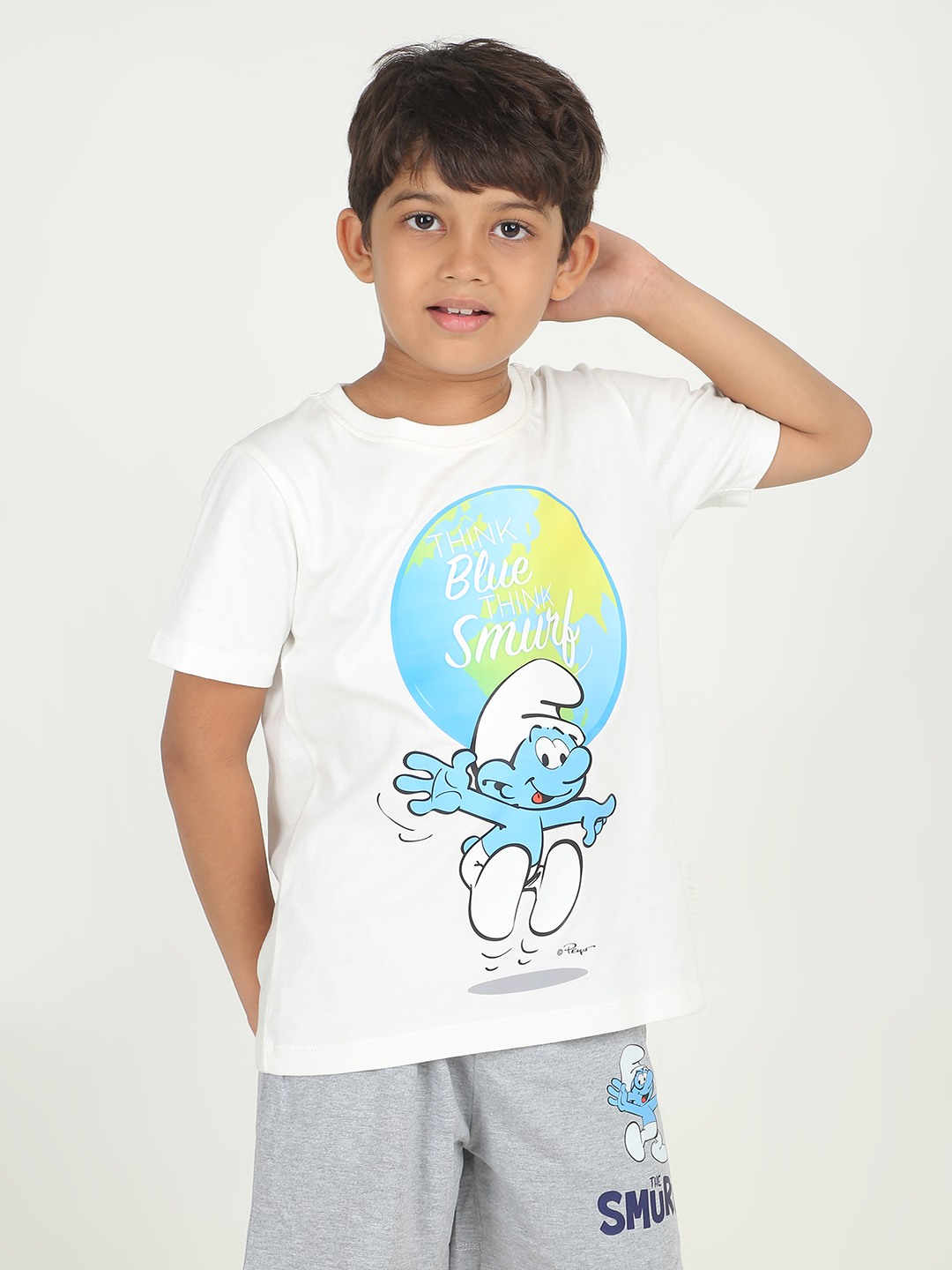 Boys 1 piece chest printed T-shirt- off White