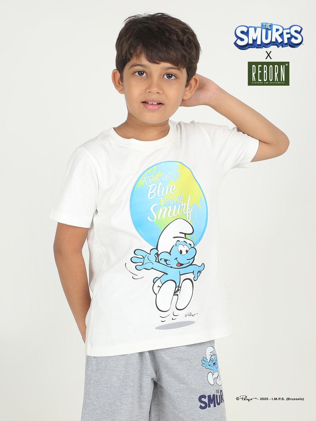 Boys 1 piece chest printed T-shirt- off White