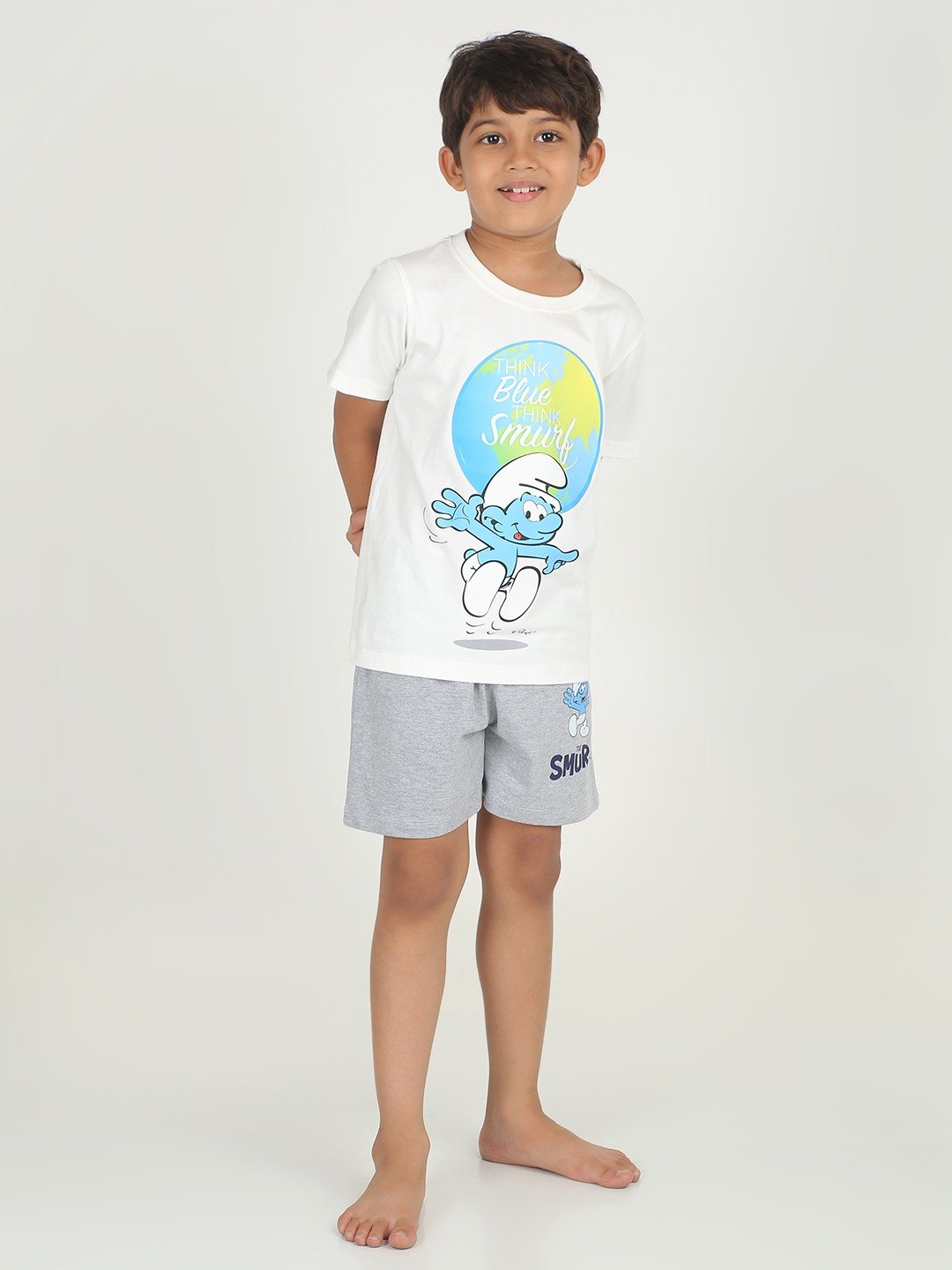 Boys 1 piece chest printed T-shirt- off White