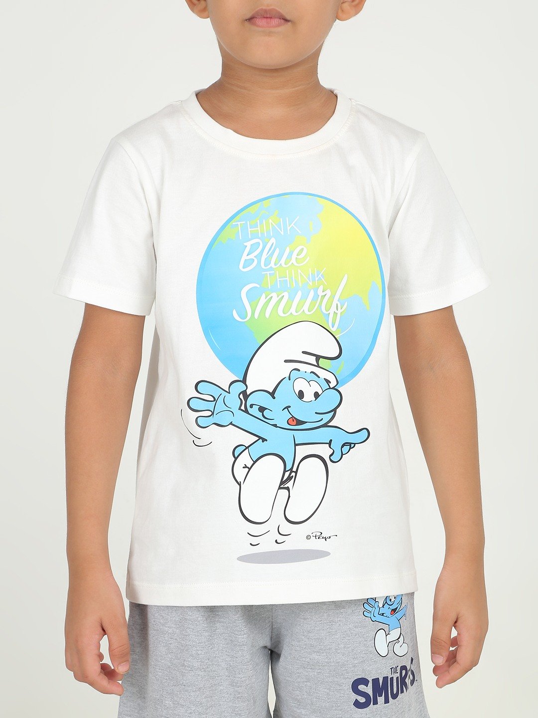 Boys 1 piece chest printed T-shirt- off White