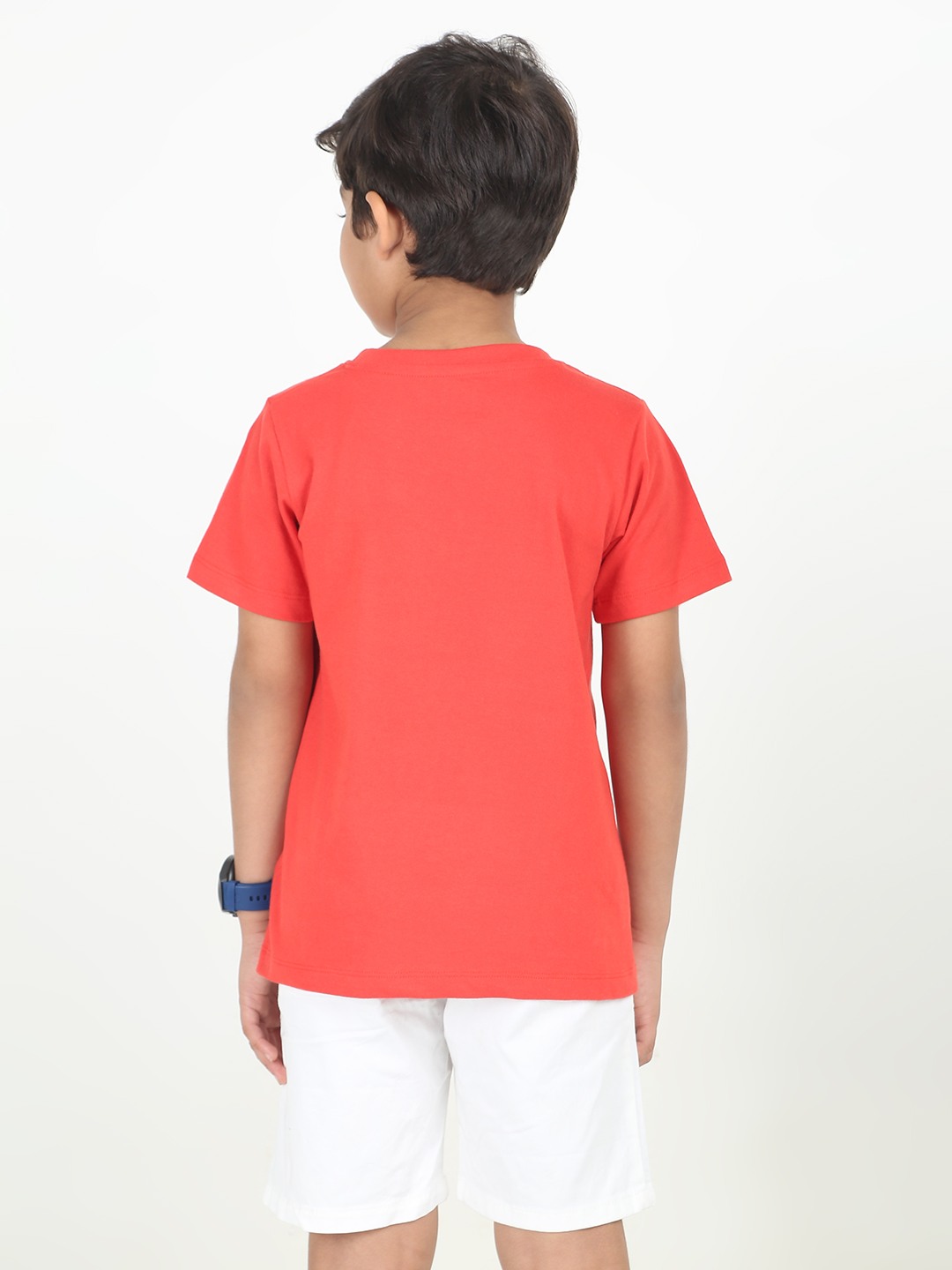 Boys 1 piece chest printed T-shirt- Red