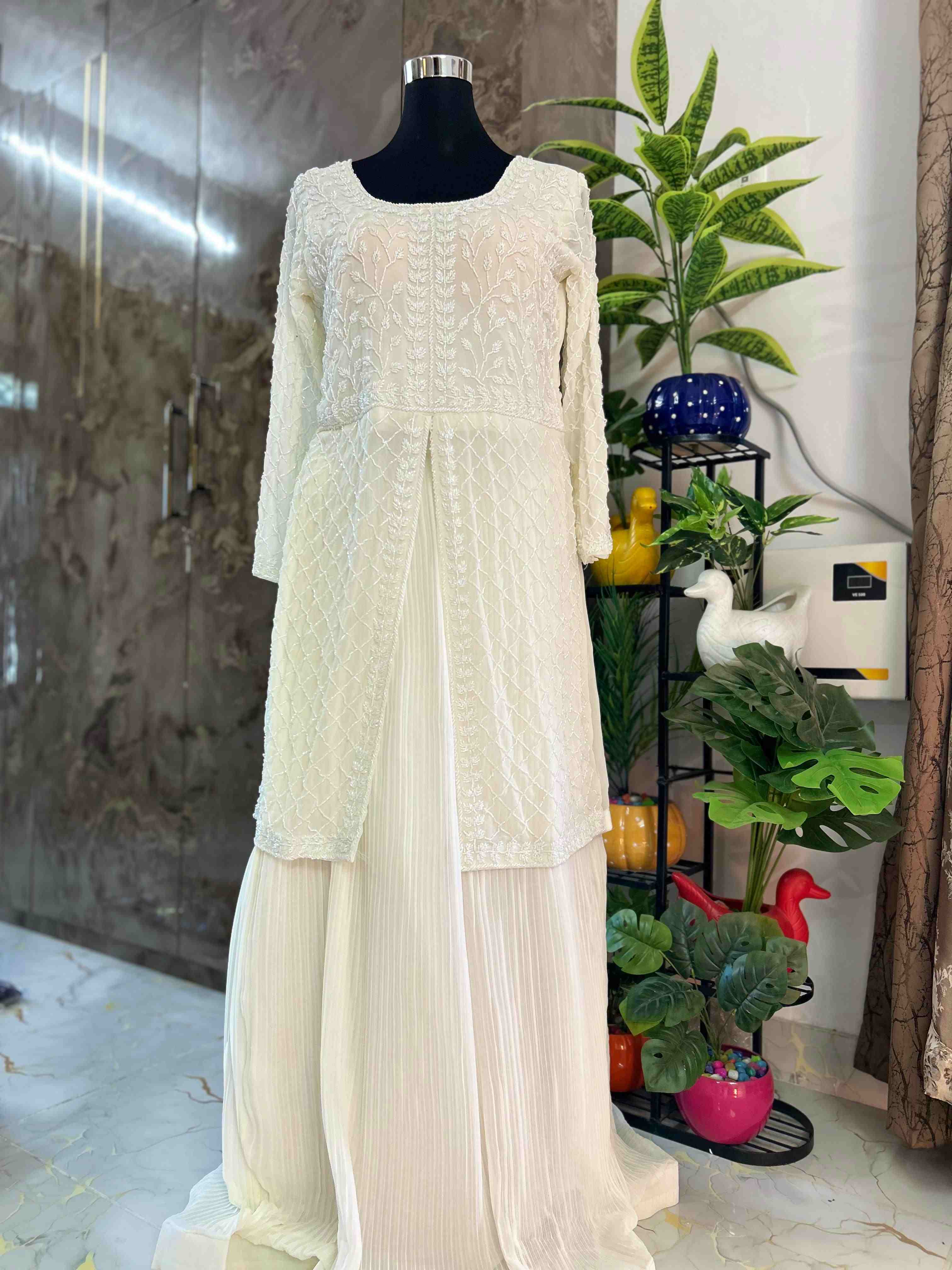 White Elegant Embroidered Dress