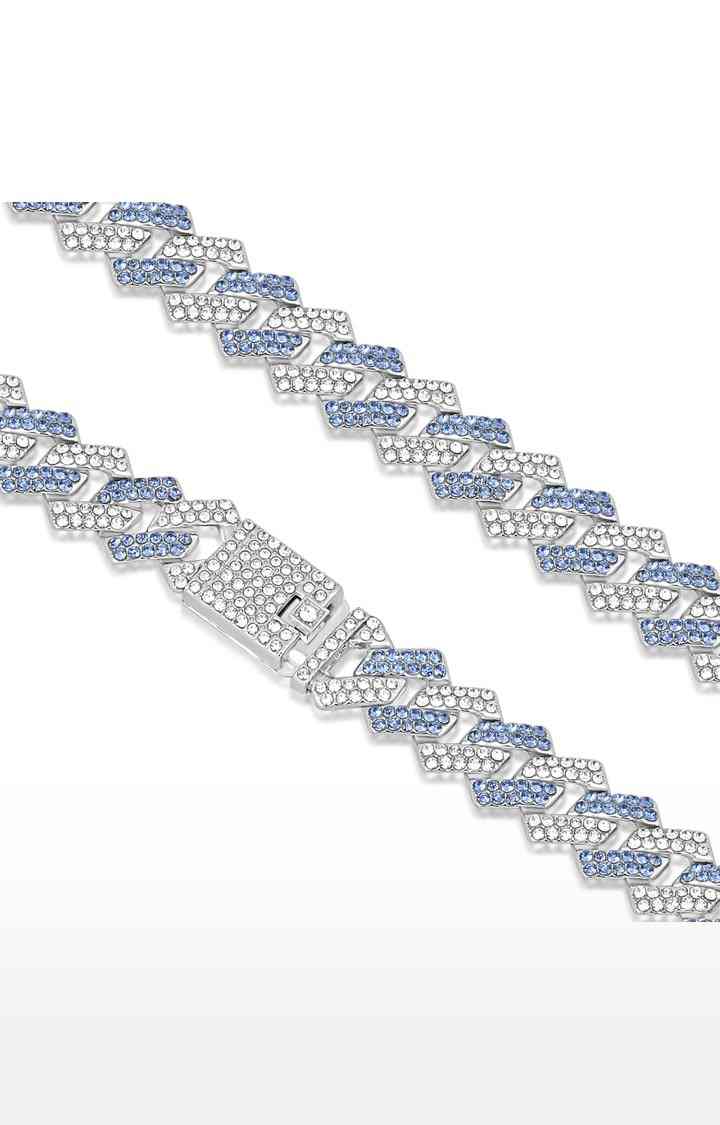 Unisex Iced Blue Cuban Link Chain