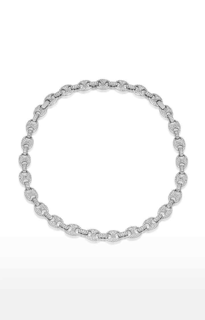 WRAPGAME INDIA | Unisex Silver Iced Mariner Chain