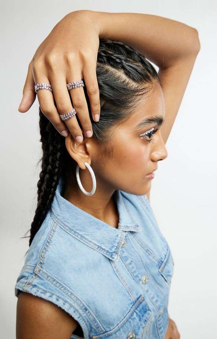 Unisex Silver Iced Olive Ring