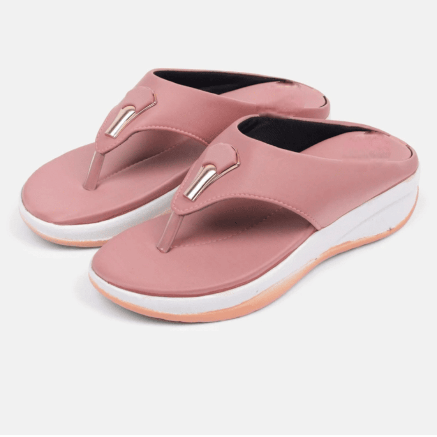Trendy Pink Wedge Flip-Flops for Women | Stylish & Comfortable Sandals - Sawadimart