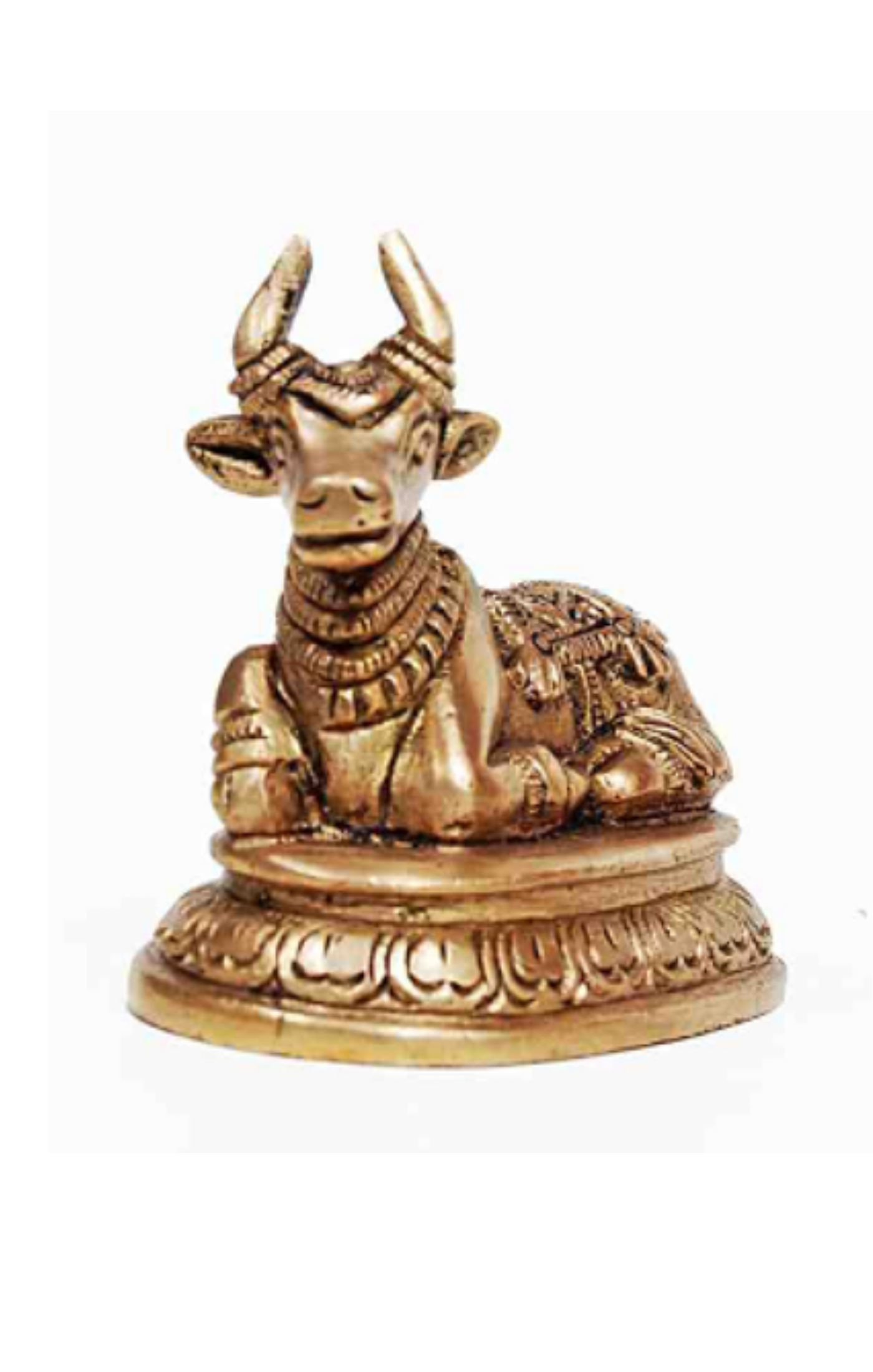 Shiv Ratan Kendra Nandi Ji Ashtdhatu Murti to Pray With Shiv Ling to Bring Prosperity & Good Luck I Size: 7 CM X 7CM - Ashtdhatu