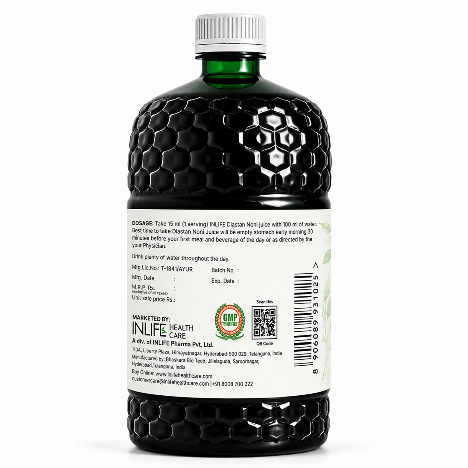 Inlife | Diastan Noni for Diabetic Care, Juice Concentrate, Gymnema Sylvestre, Fenugreek, Karela, Jamun and other powerful herbs | 1 Litre
