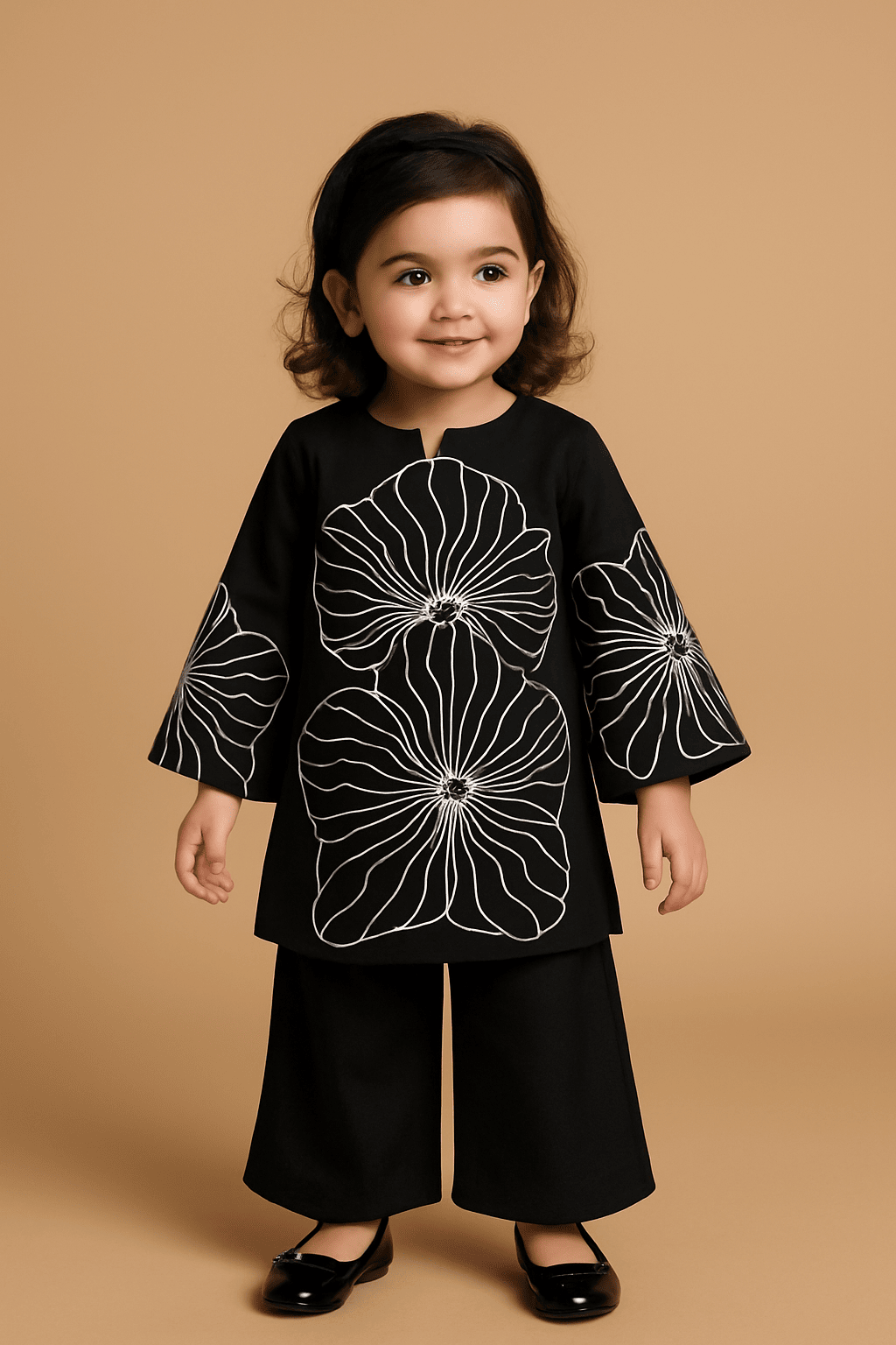 Women's Black  Embroidered co-ord With Black  Pant