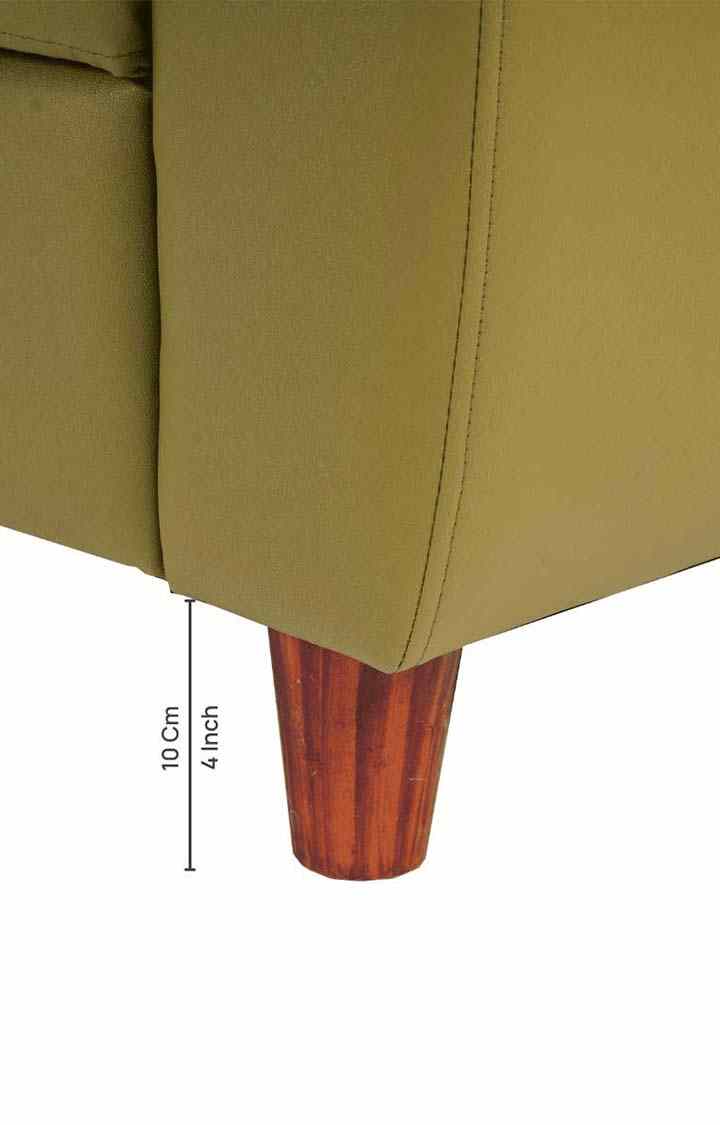 neudot Scott Sofa for Living Room |2 Persons Sofa|Premium Leatherette with Cushioned Armrest | Solid Wood Frame|2 Seater in Misty Green Color