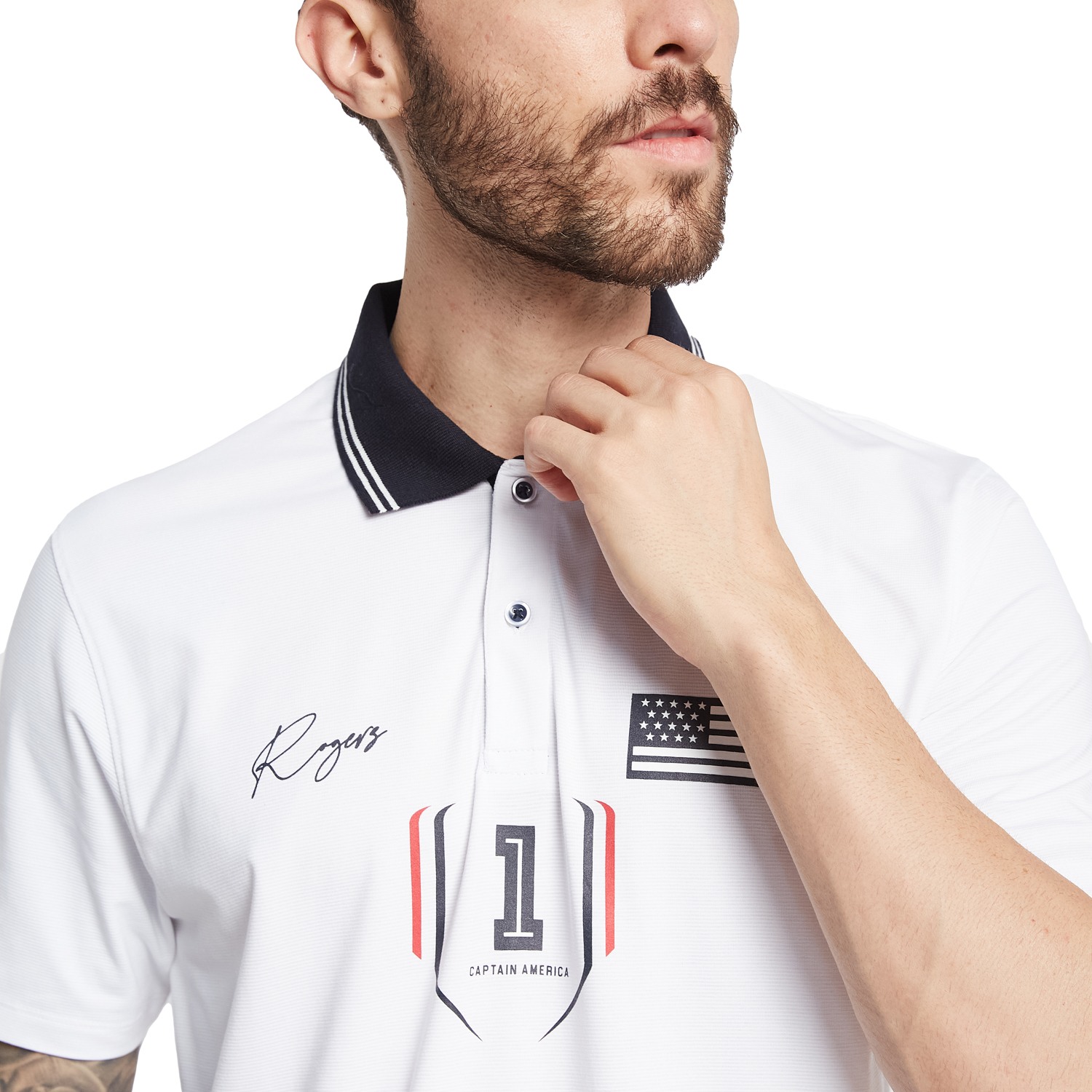 Octave Men Captain America Polo Collar T-Shirt