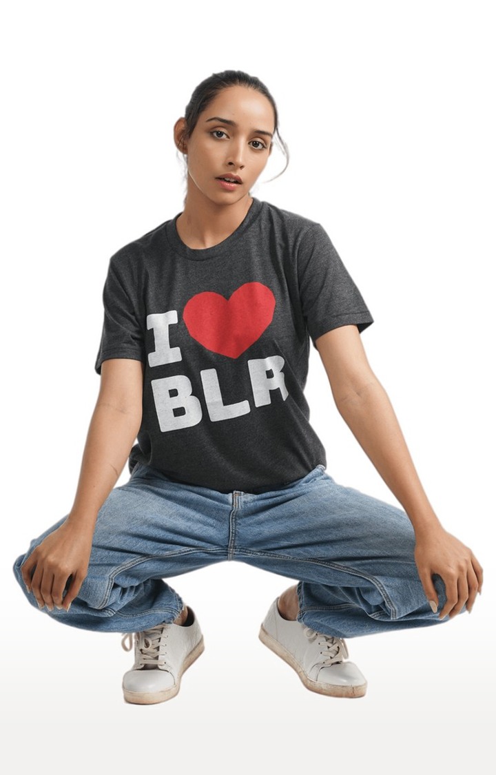 Unisex I Love Bengaluru Tri-Blend T-Shirt in Charcoal