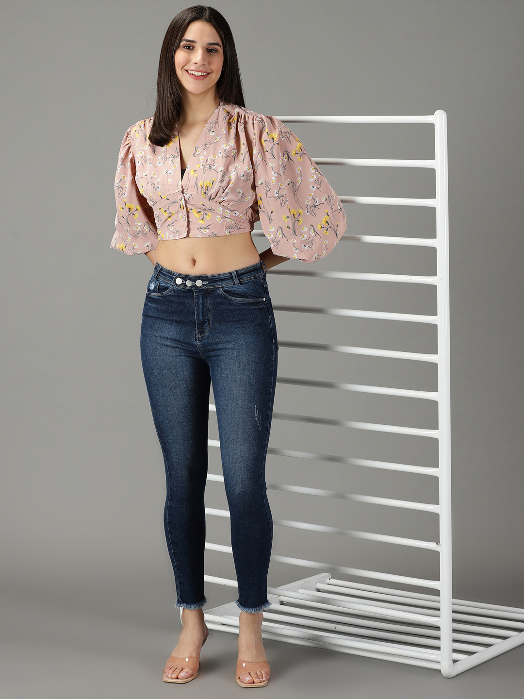 SHOWOFF Women Navy Blue Solid  Slim Fit Jeans