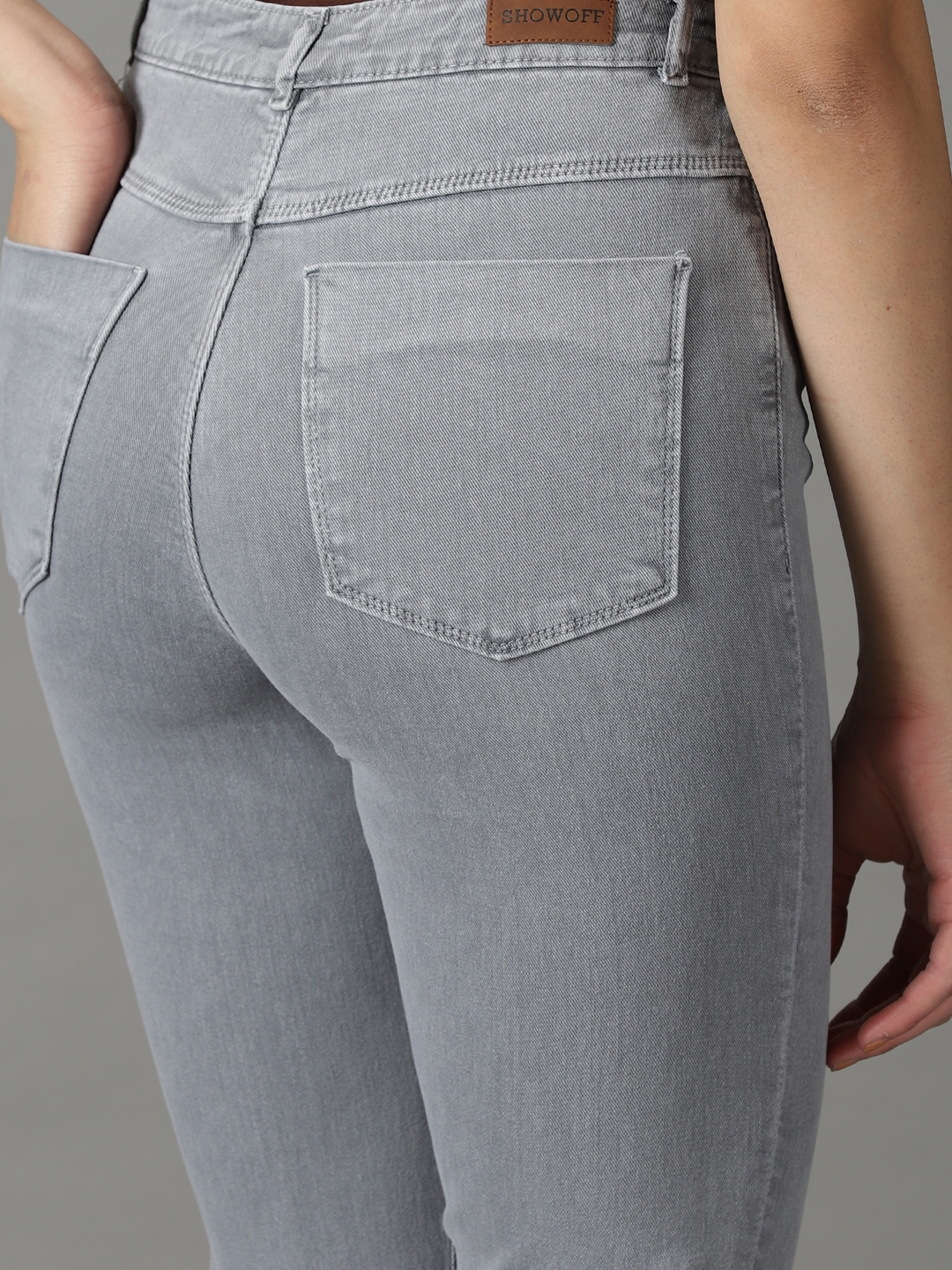 Showoff | SHOWOFF Women Grey Solid  Bootcut Jeans 6