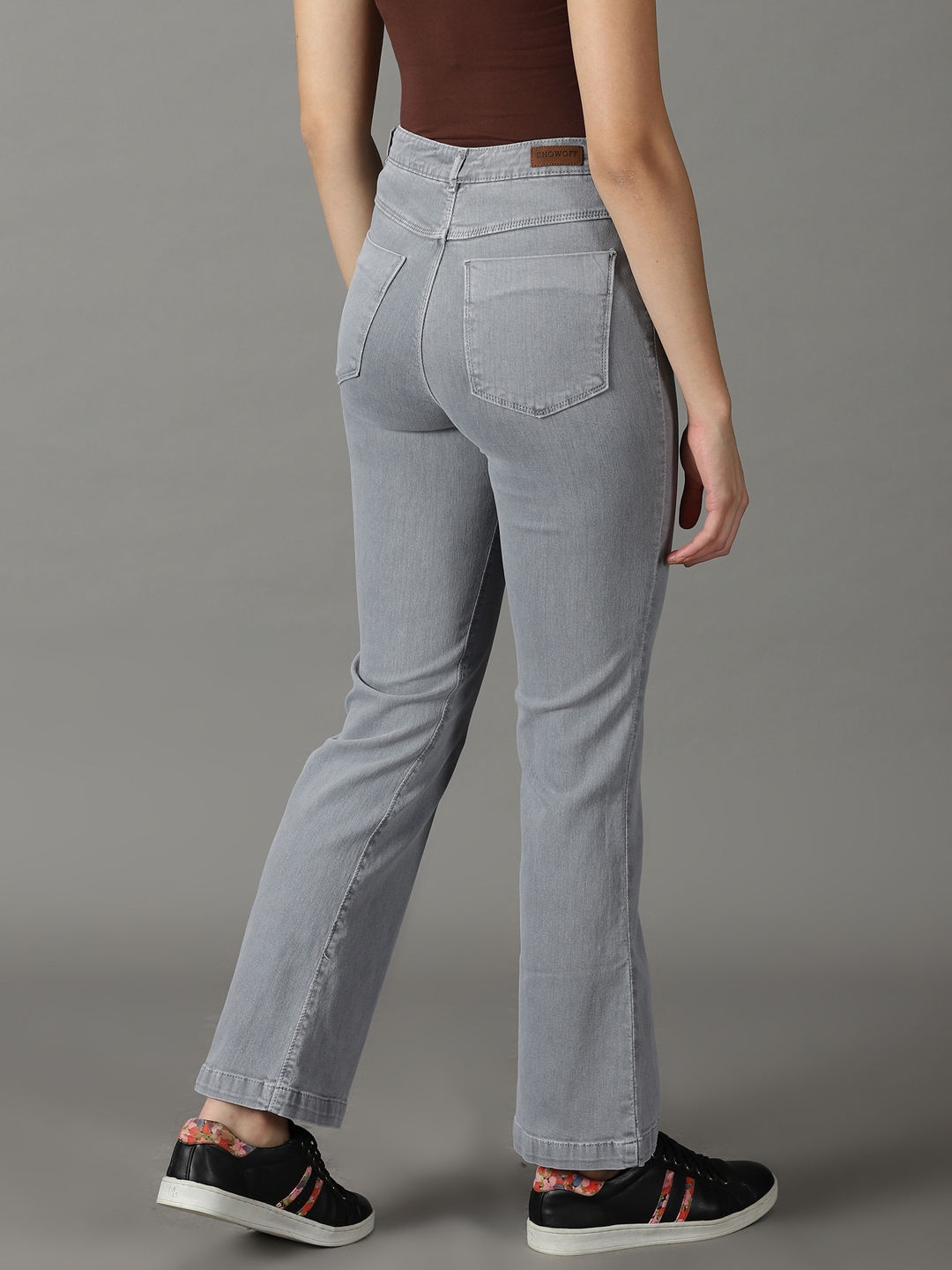 Showoff | SHOWOFF Women Grey Solid  Bootcut Jeans 3