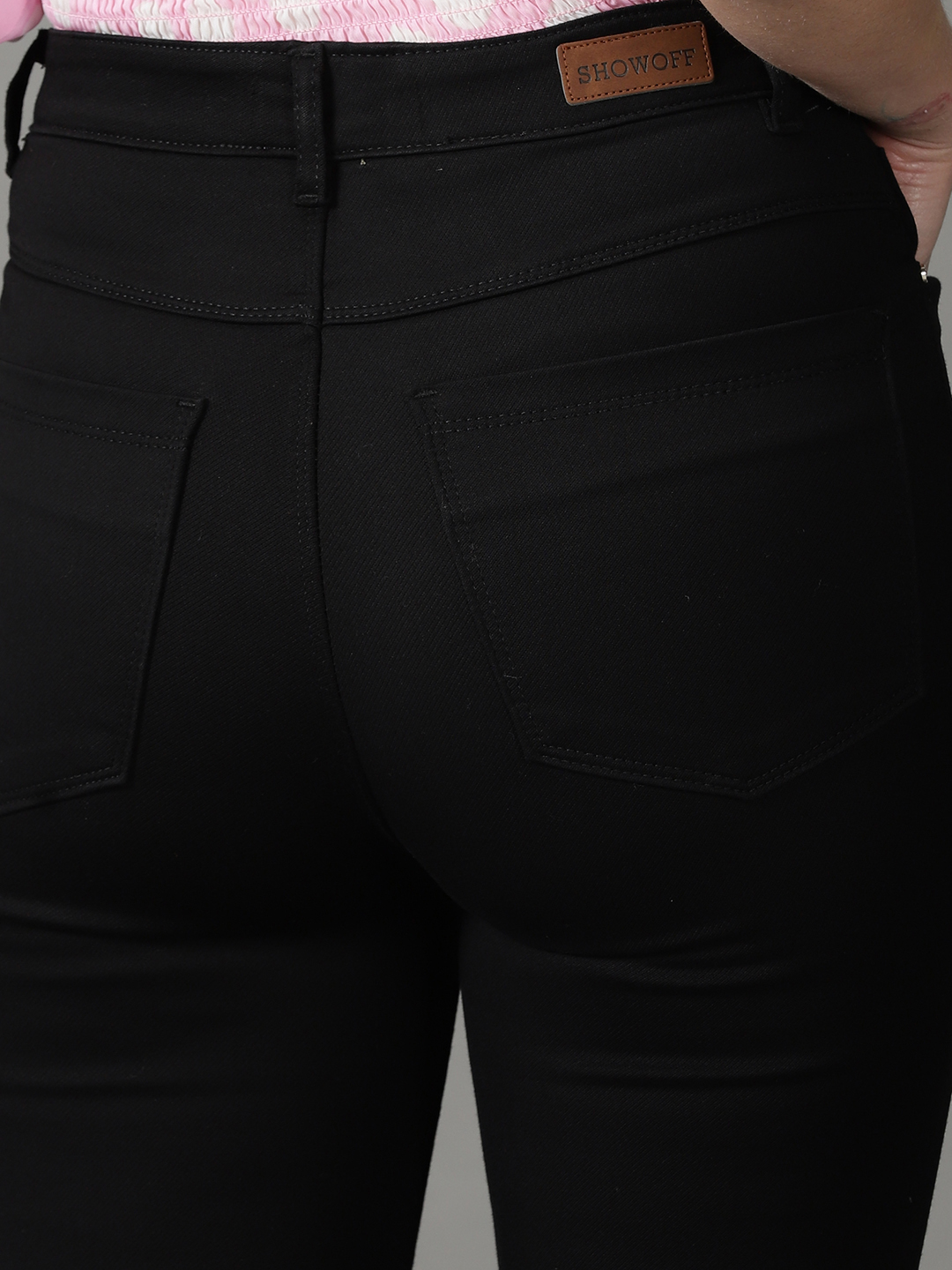 SHOWOFF Women Black Solid  Bootcut Jeans