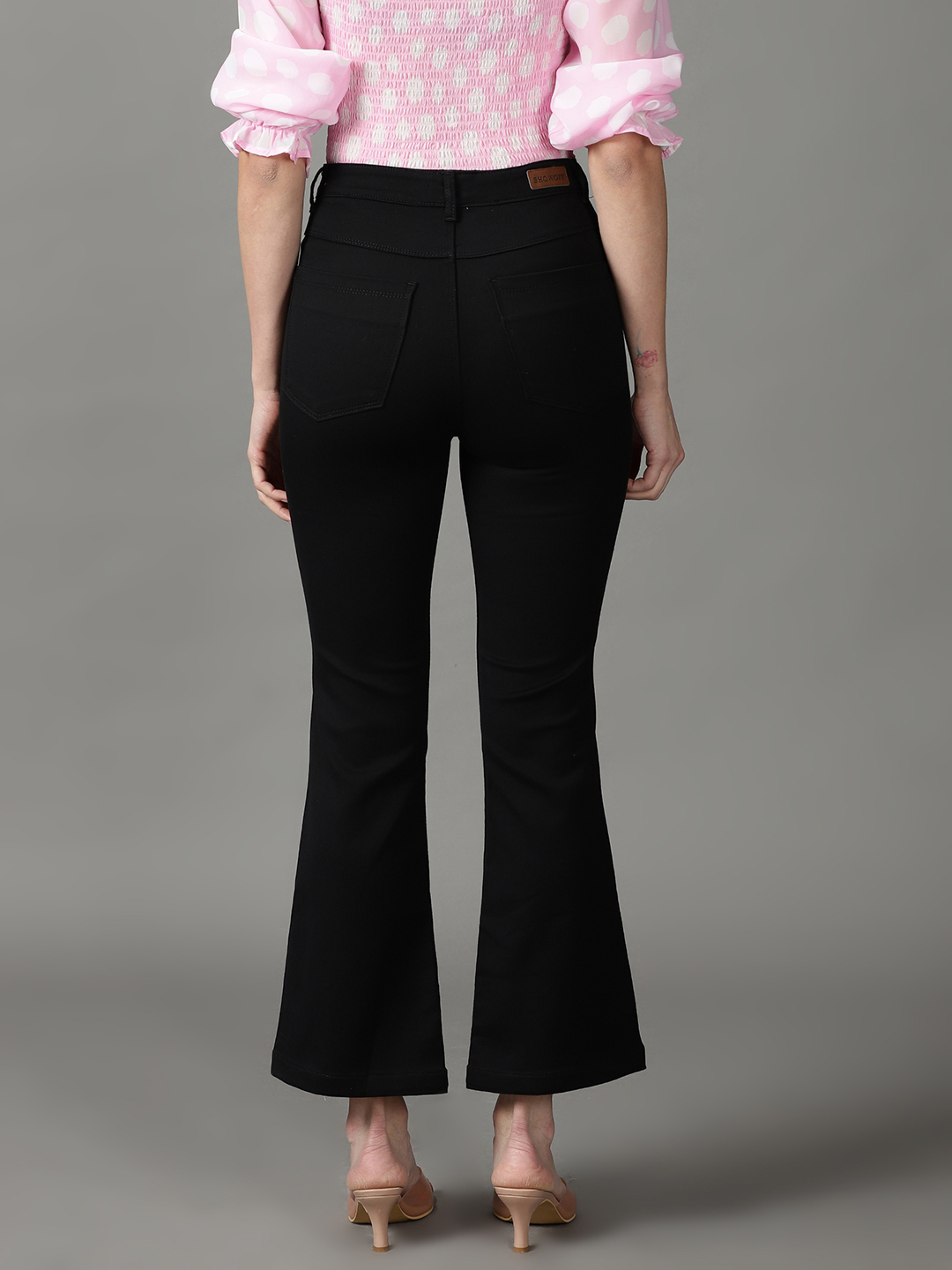 SHOWOFF Women Black Solid  Bootcut Jeans