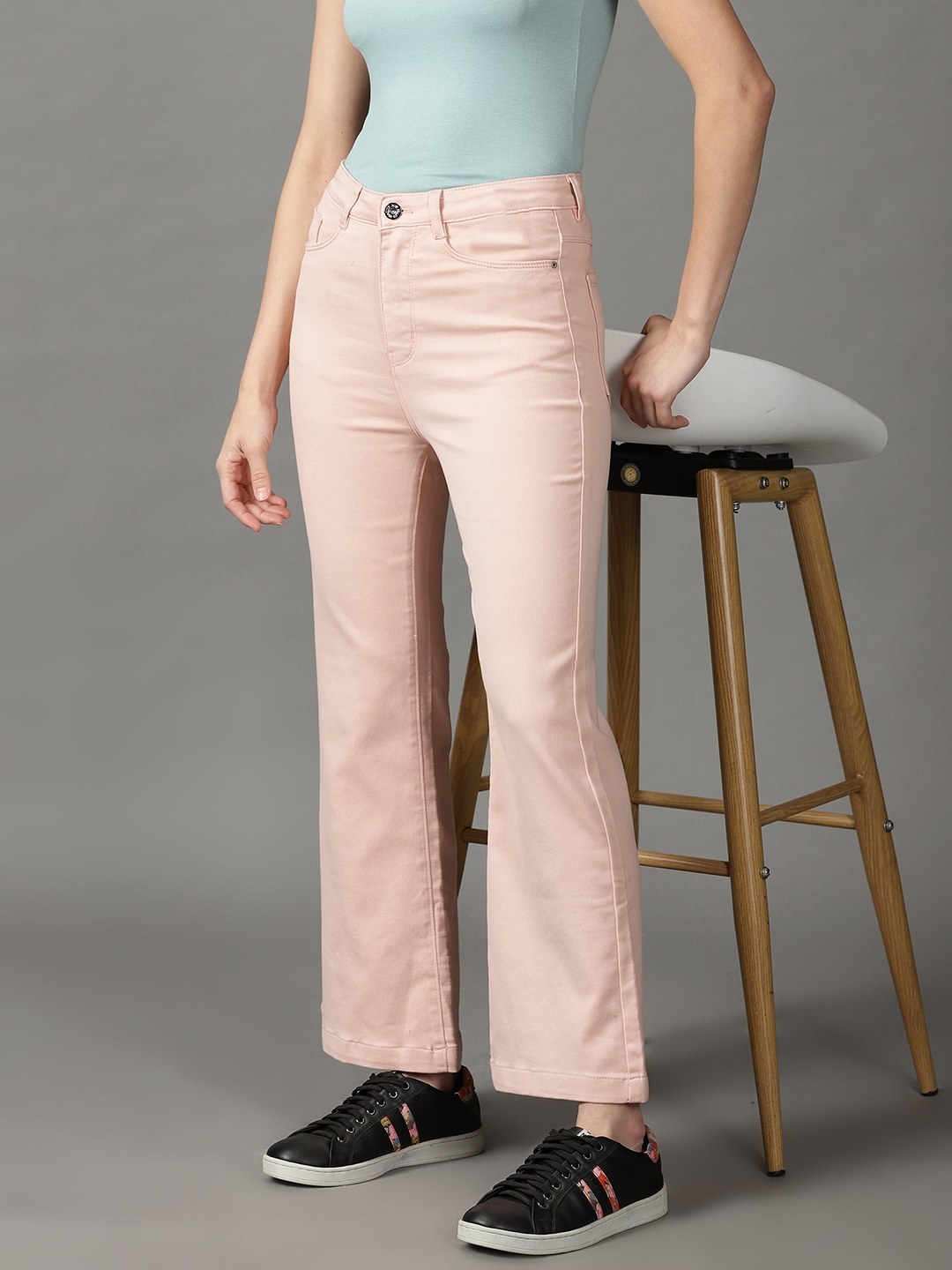 Showoff | SHOWOFF Women Peach Solid  Bootcut Jeans 0