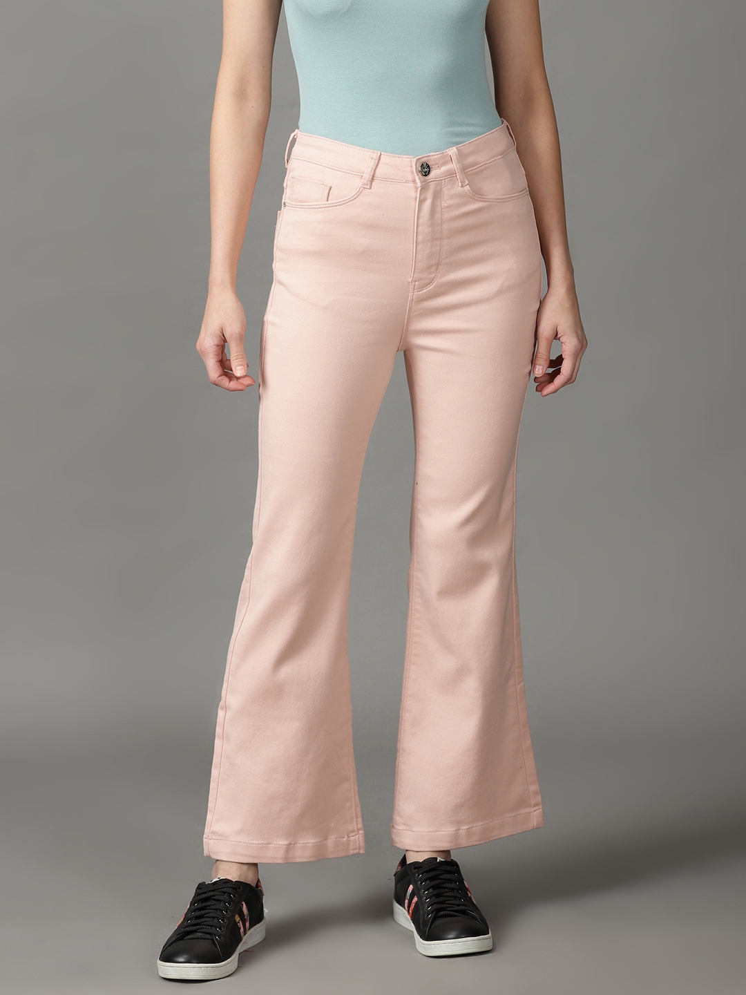 Showoff | SHOWOFF Women Peach Solid  Bootcut Jeans 1