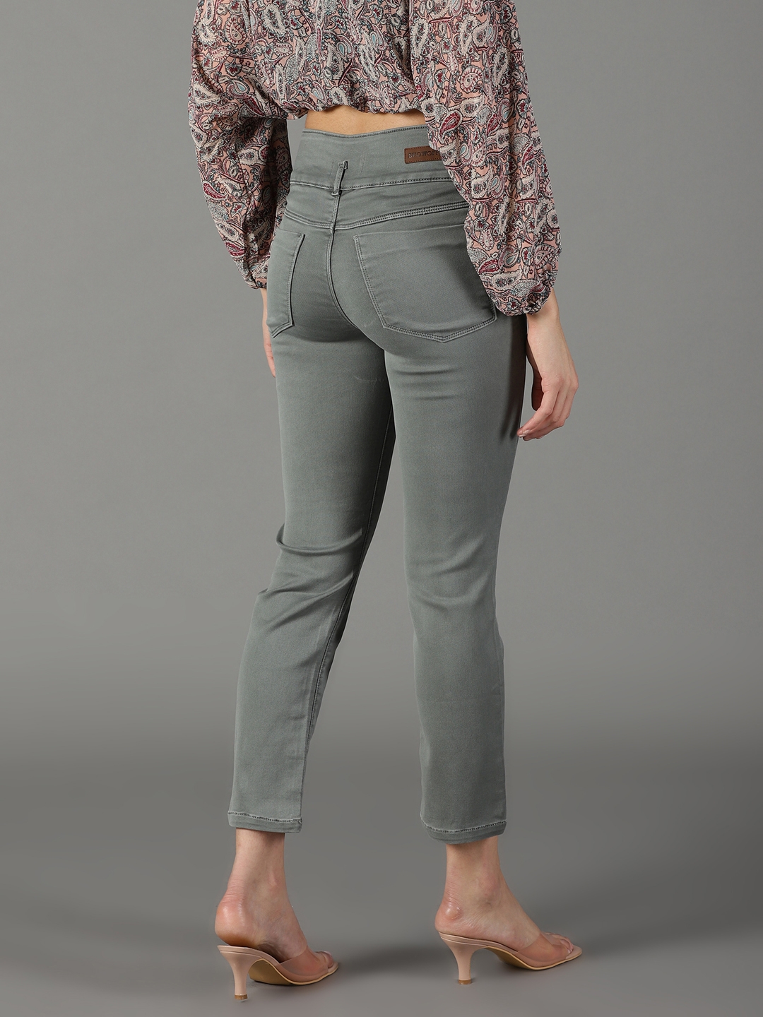 Showoff | SHOWOFF Women Grey Solid  Regular Fit Jeans 3