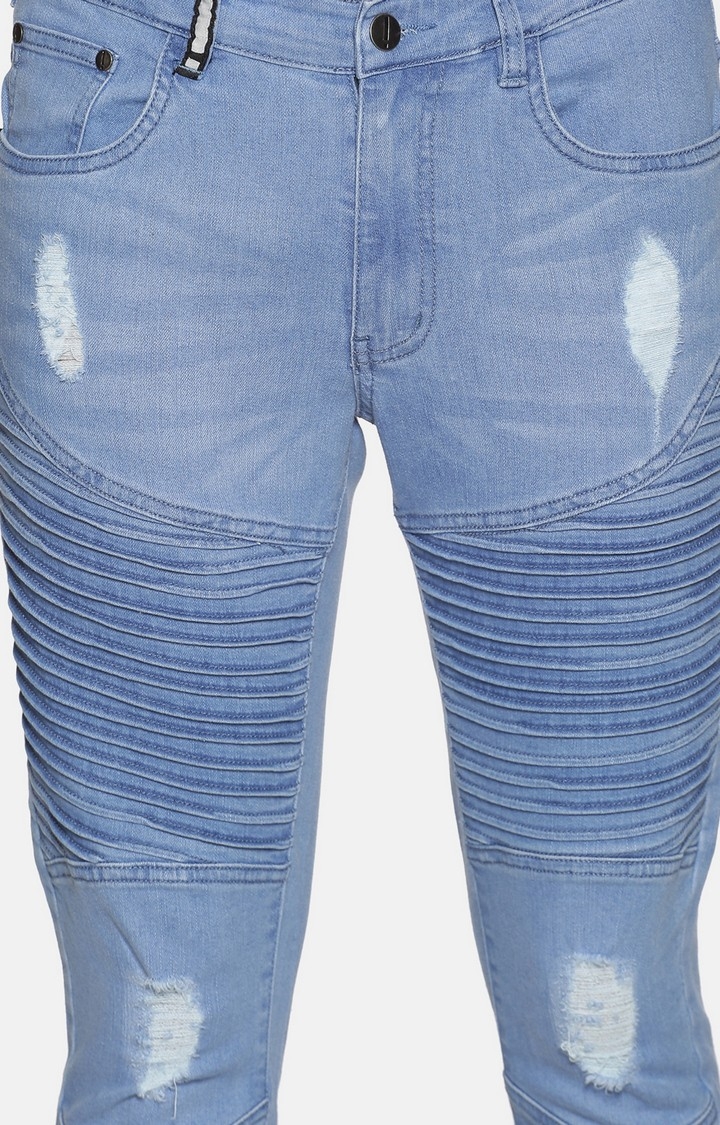 IMPACKT | Impackt Light Washed Skinny Fit Biker Jeans For Men 4