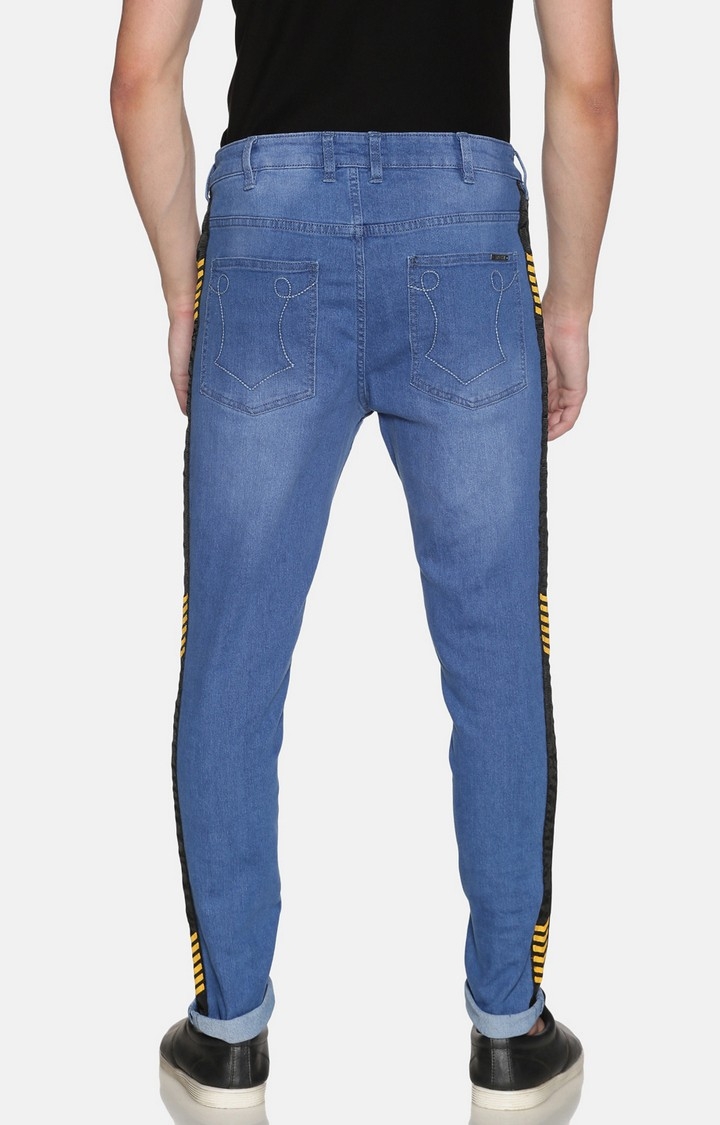 IMPACKT | Impackt Medium Washed Skinny Fit Printed Side Tape Jeans For Men 3