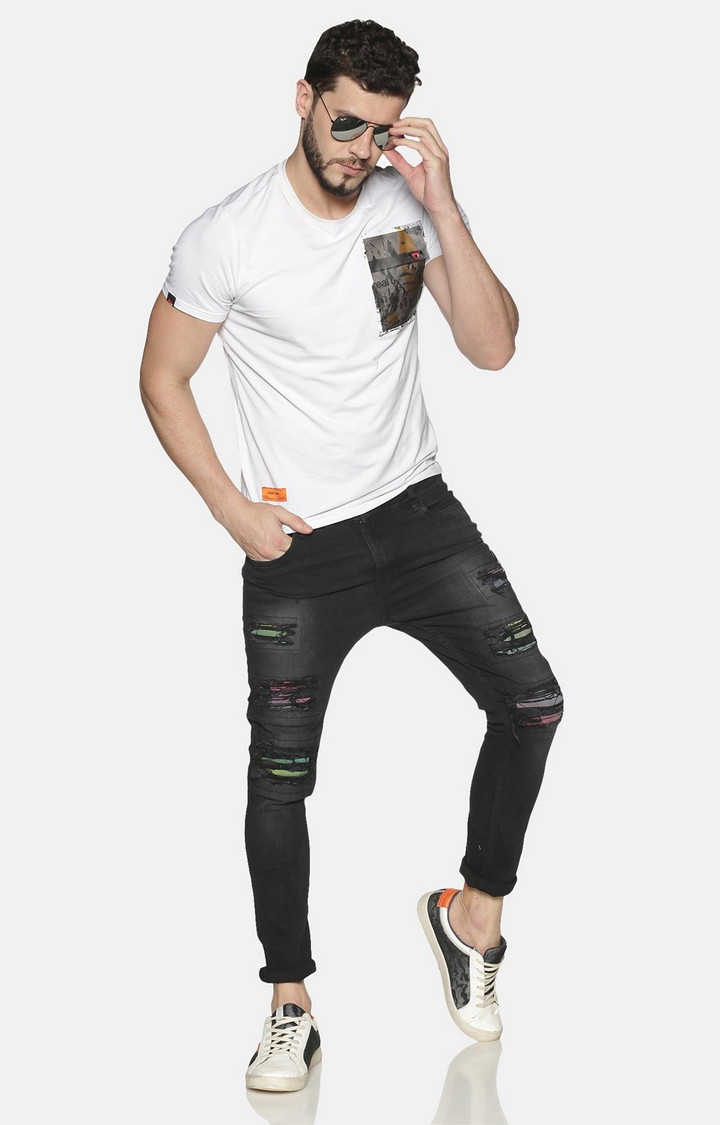 IMPACKT | Impackt Men's Skinny Jeans With Printed Patch & Distressed 1