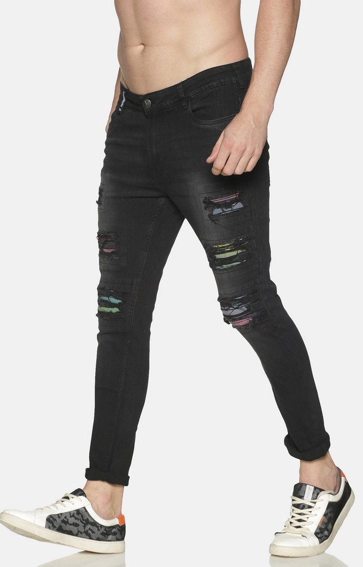 IMPACKT | Impackt Men's Skinny Jeans With Printed Patch & Distressed 2