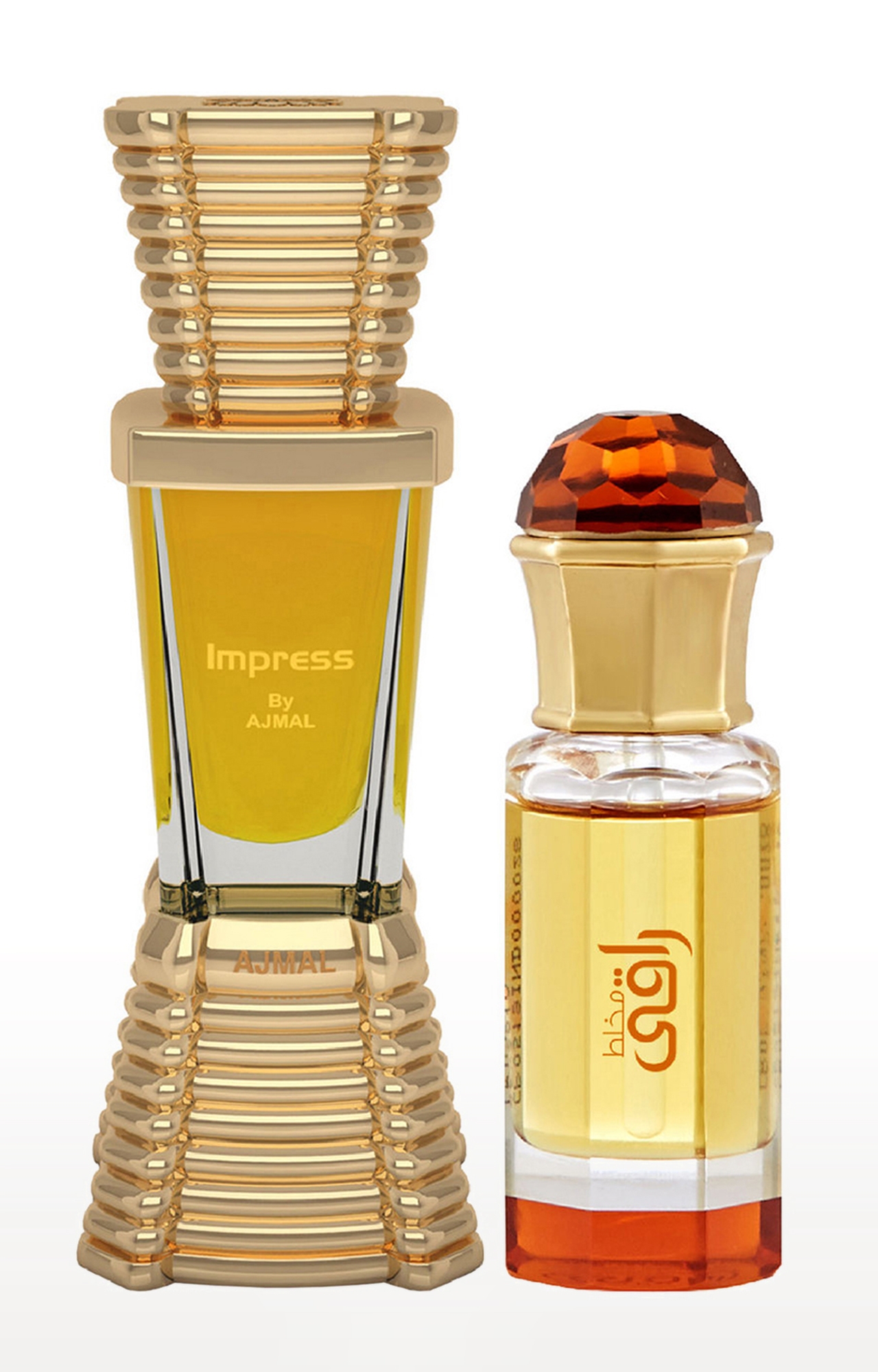 Ajmal | Ajmal Impress Concentrated Perfume Oil Alcohol-free Attar 10ml for Men and Mukhallat Raaqi Concentrated Perfume Oil Alcohol-free Attar 10ml for Unisex 0