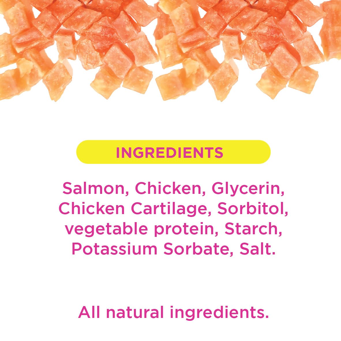 Slurpies Salmon Cubes with Soft Bones Treats for Cats, 50g