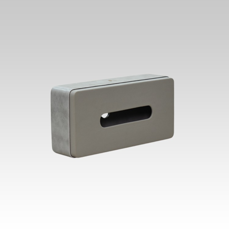 Tissue Box Holder for Home and Office in Premium Faux Leather | Size: 9.5 x 4.5 x 2.5(H) Inches | Moderno | Grey