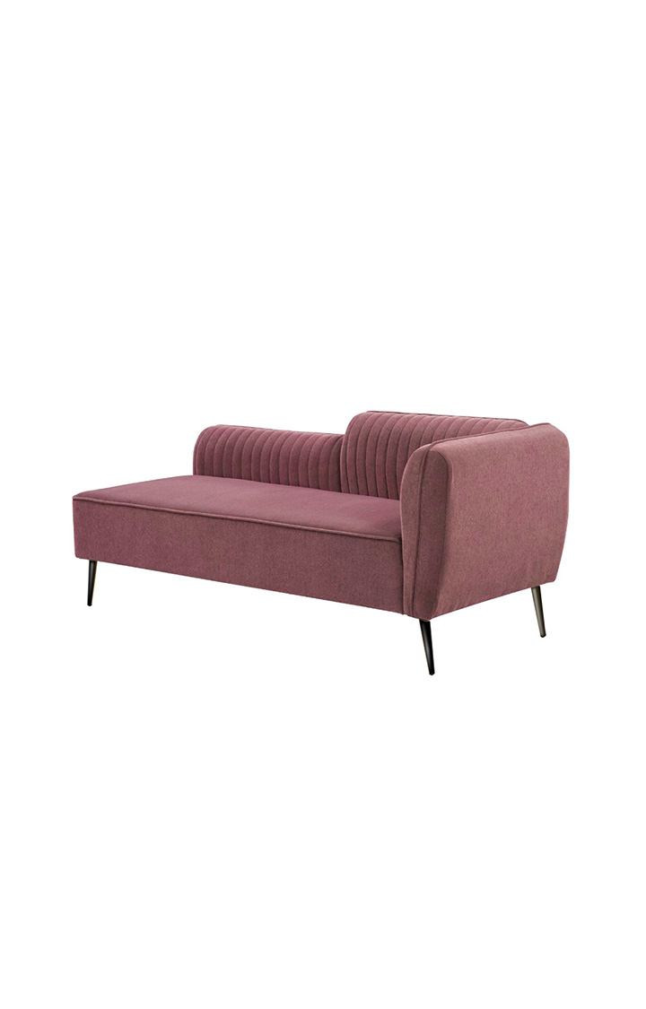 neudot Diva RHS Sofa Chaise Lounger with Black Legs for Living Room|Bedroom|2 Person Sofa|Diwan|Premium Fabric | Solid Wood Frame|2 Seater (Colour : Ceramic Pink (DIY))