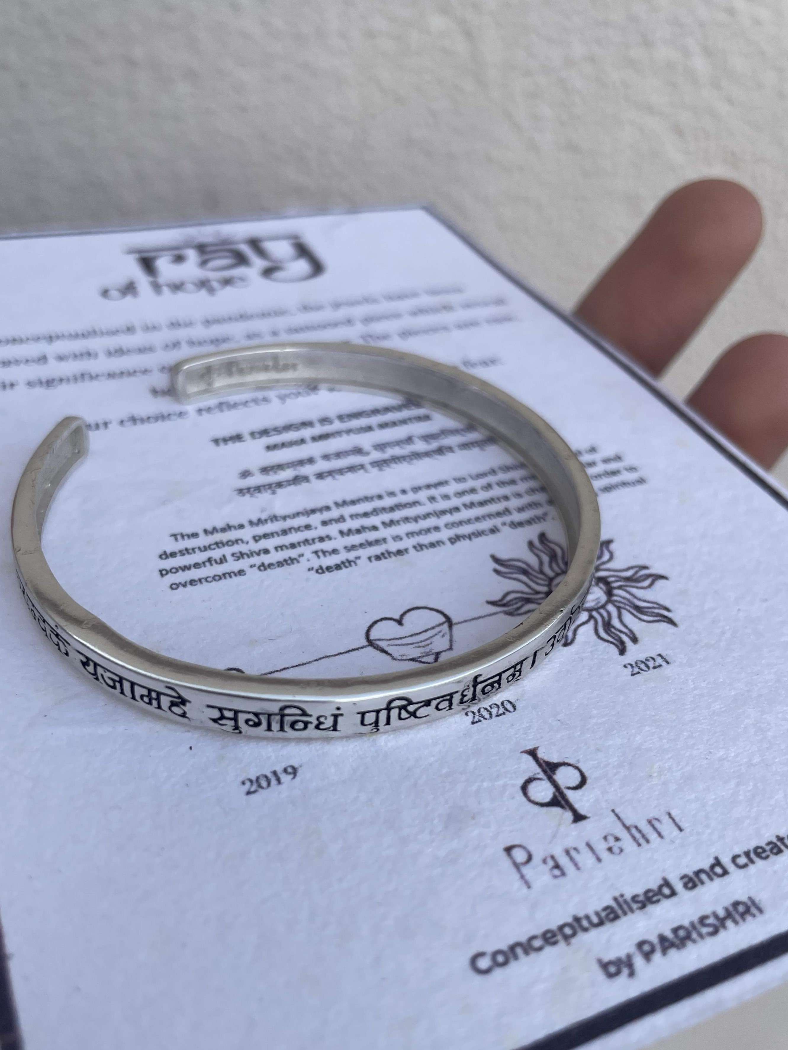 Mrityunjay Mantra 92.5 Silver bangle