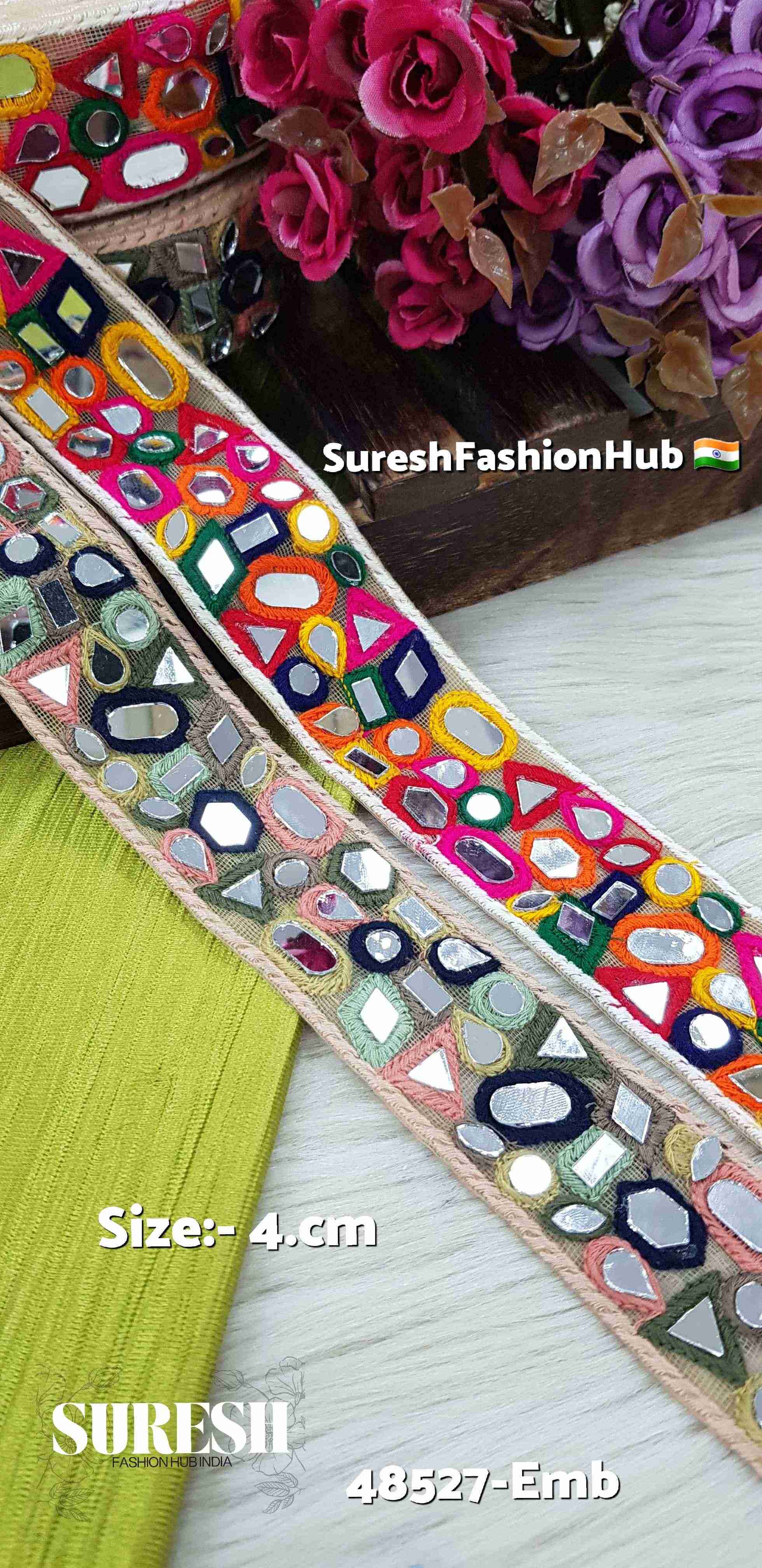 Scattered Radiance Geometric Mirror Lace – Light Multi | 48527-Emb