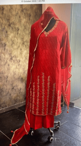 Red Silk Embroidered Set