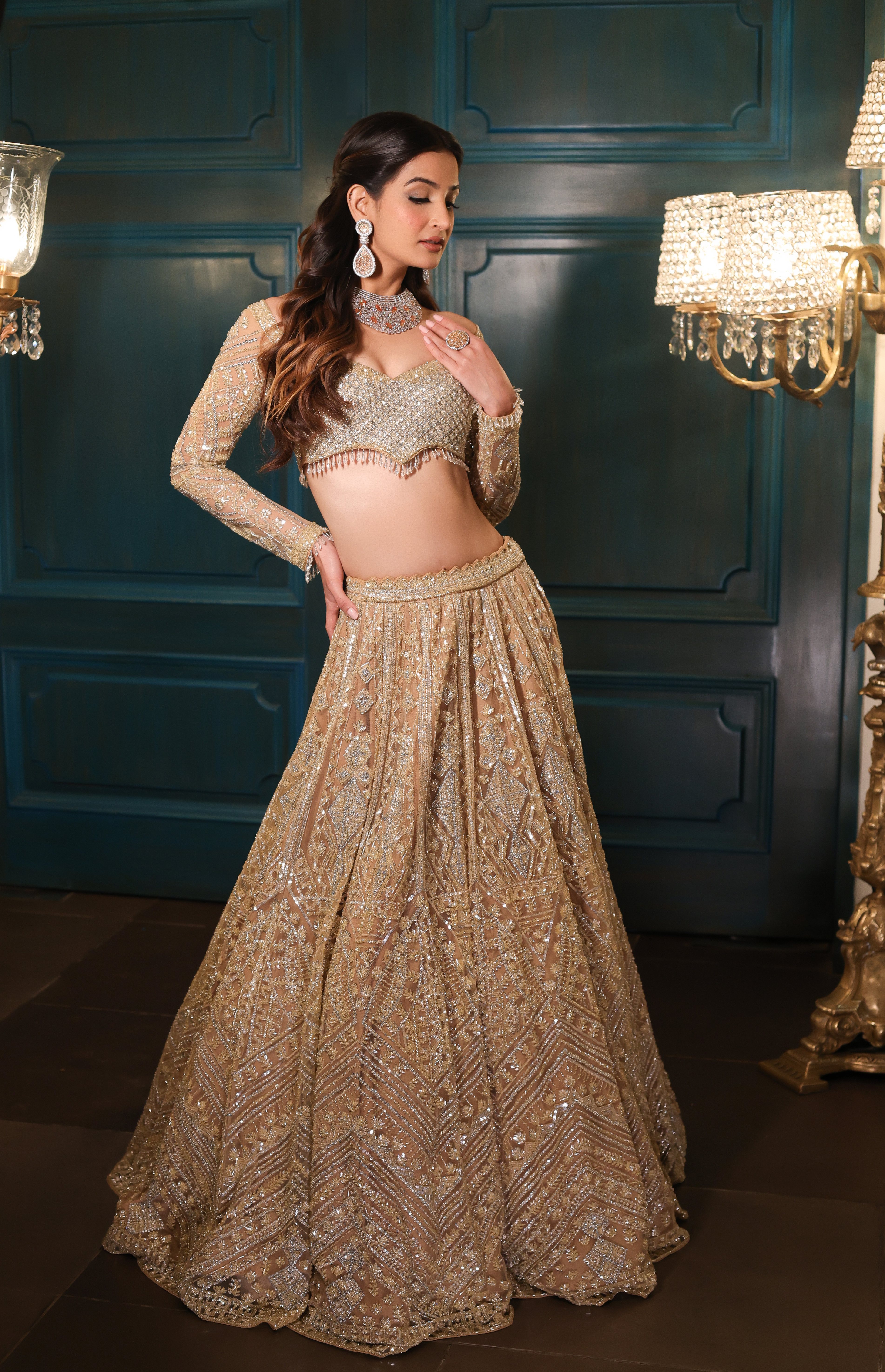 Light Gold & Silver Lehenga