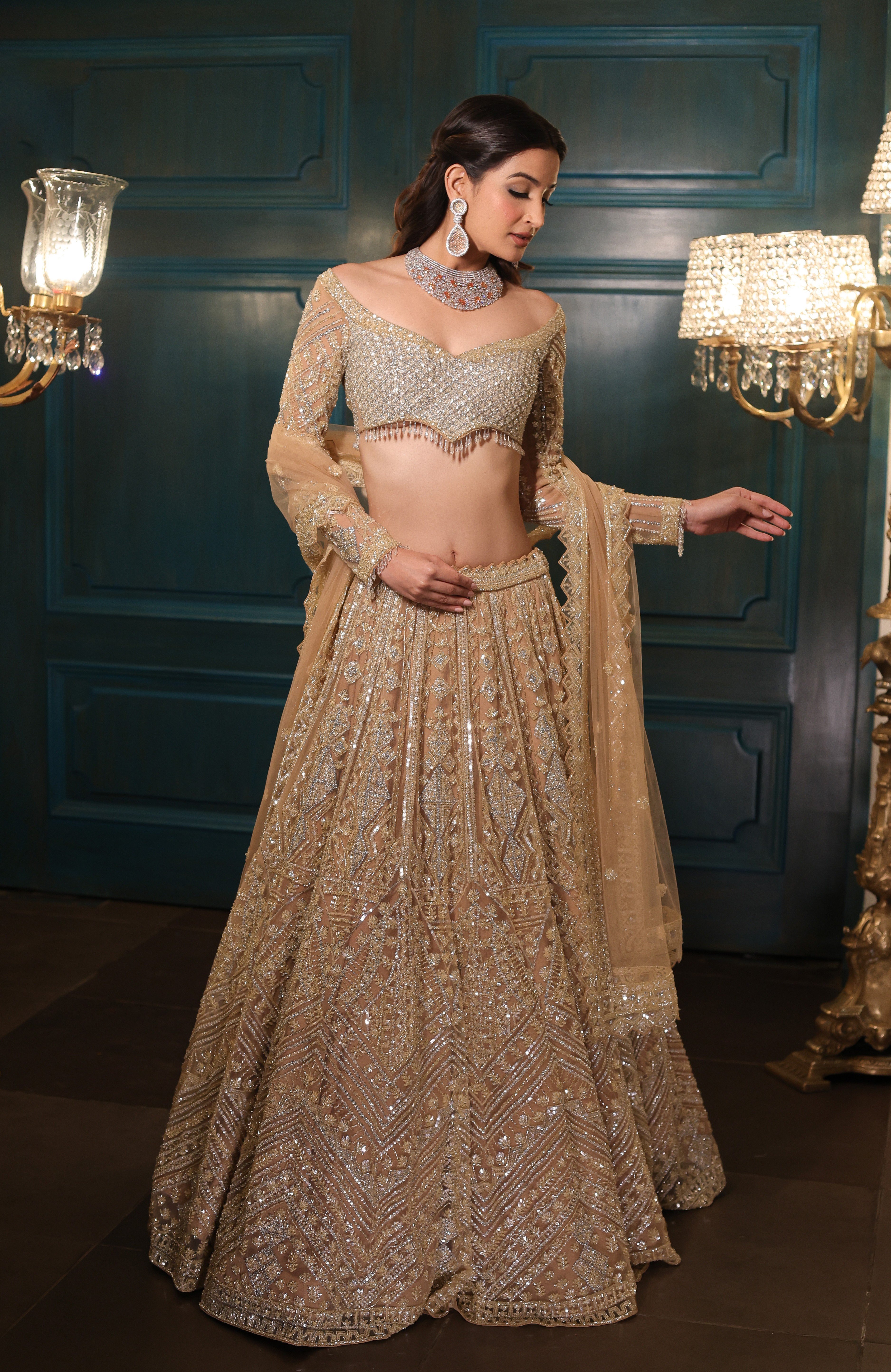 Light Gold & Silver Lehenga