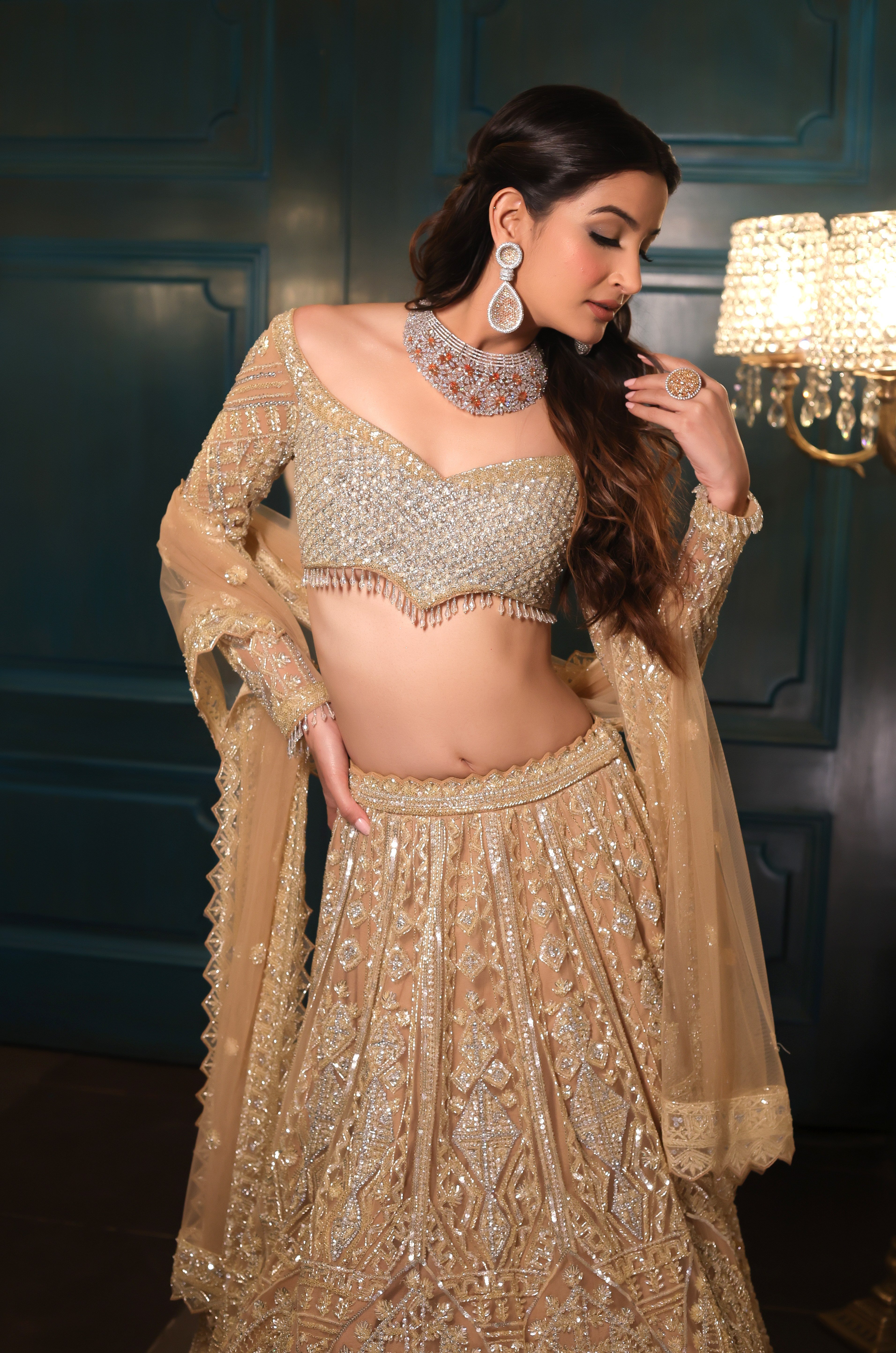 Light Gold & Silver Lehenga