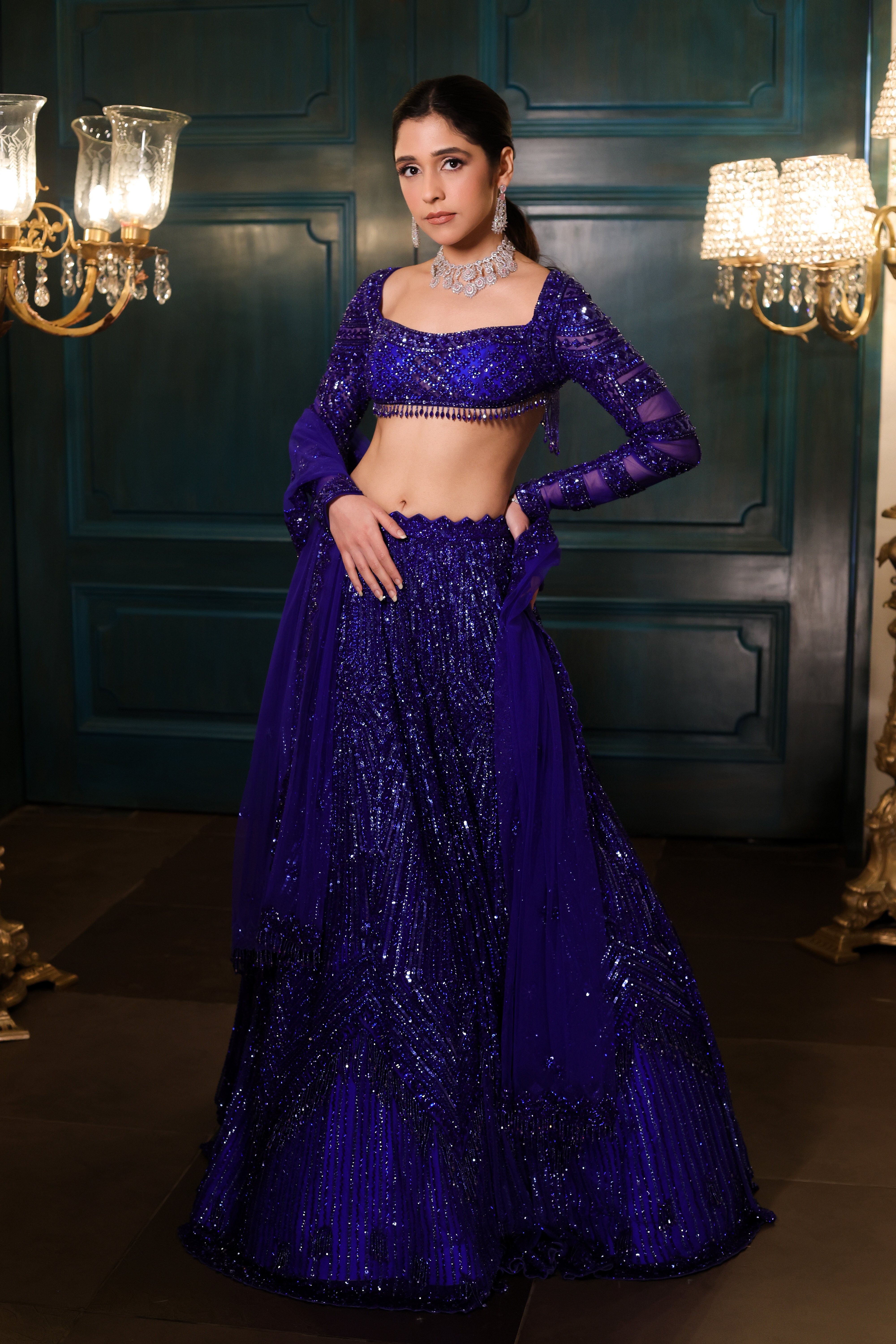 Electric Blue Lehenga
