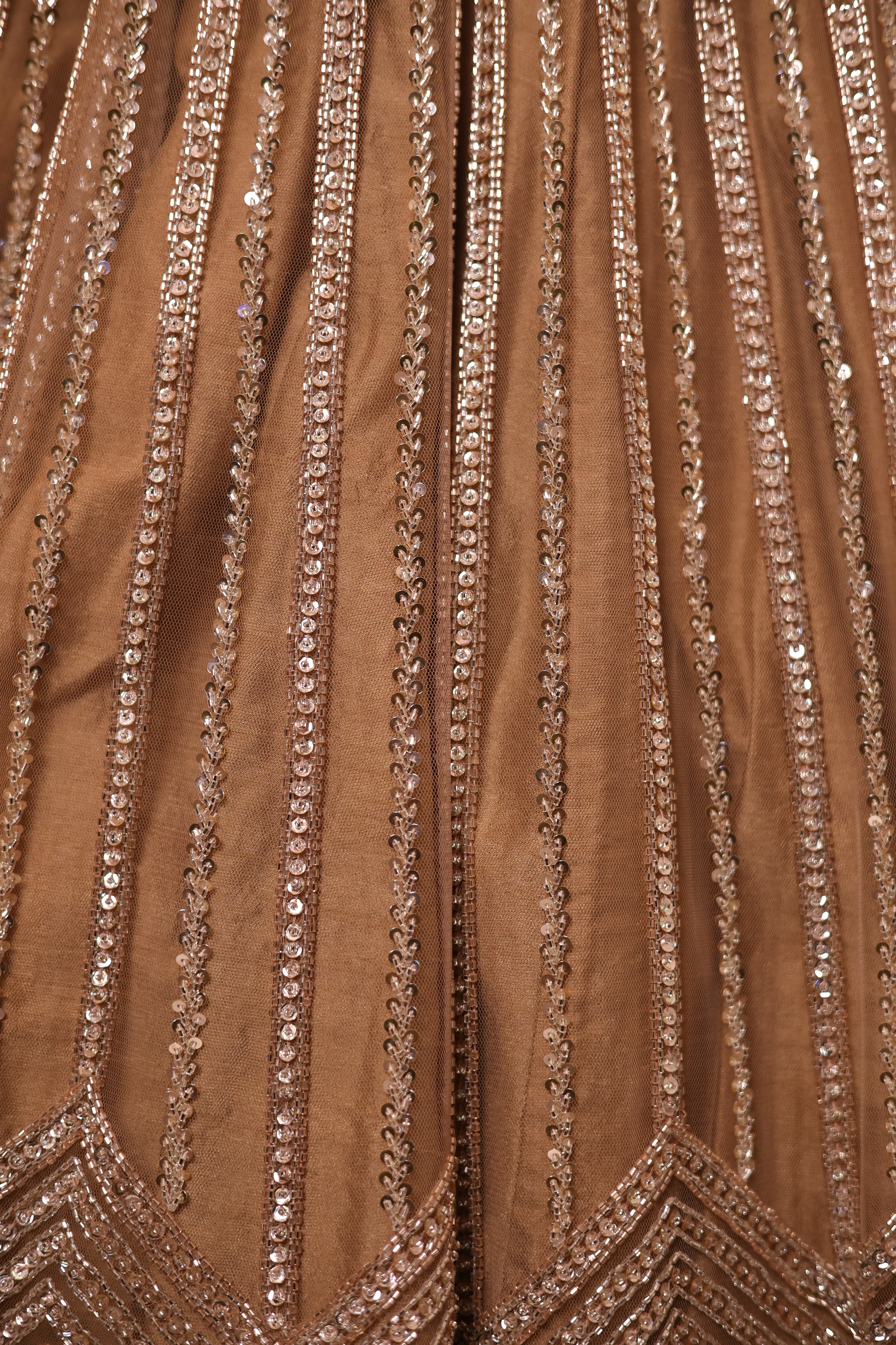 Beige Gold Slit Lehenga