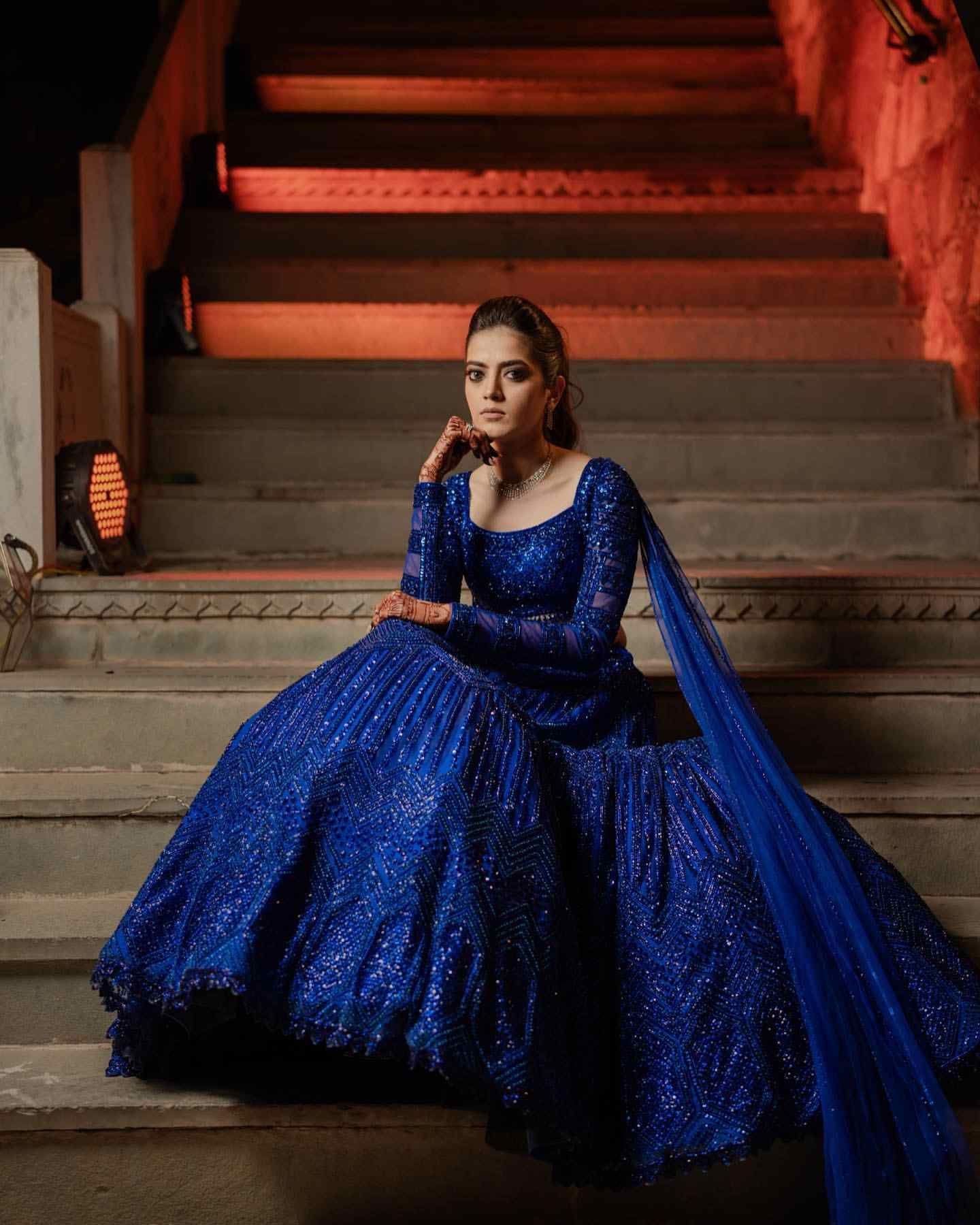Raya Electric Blue Lehenga Set