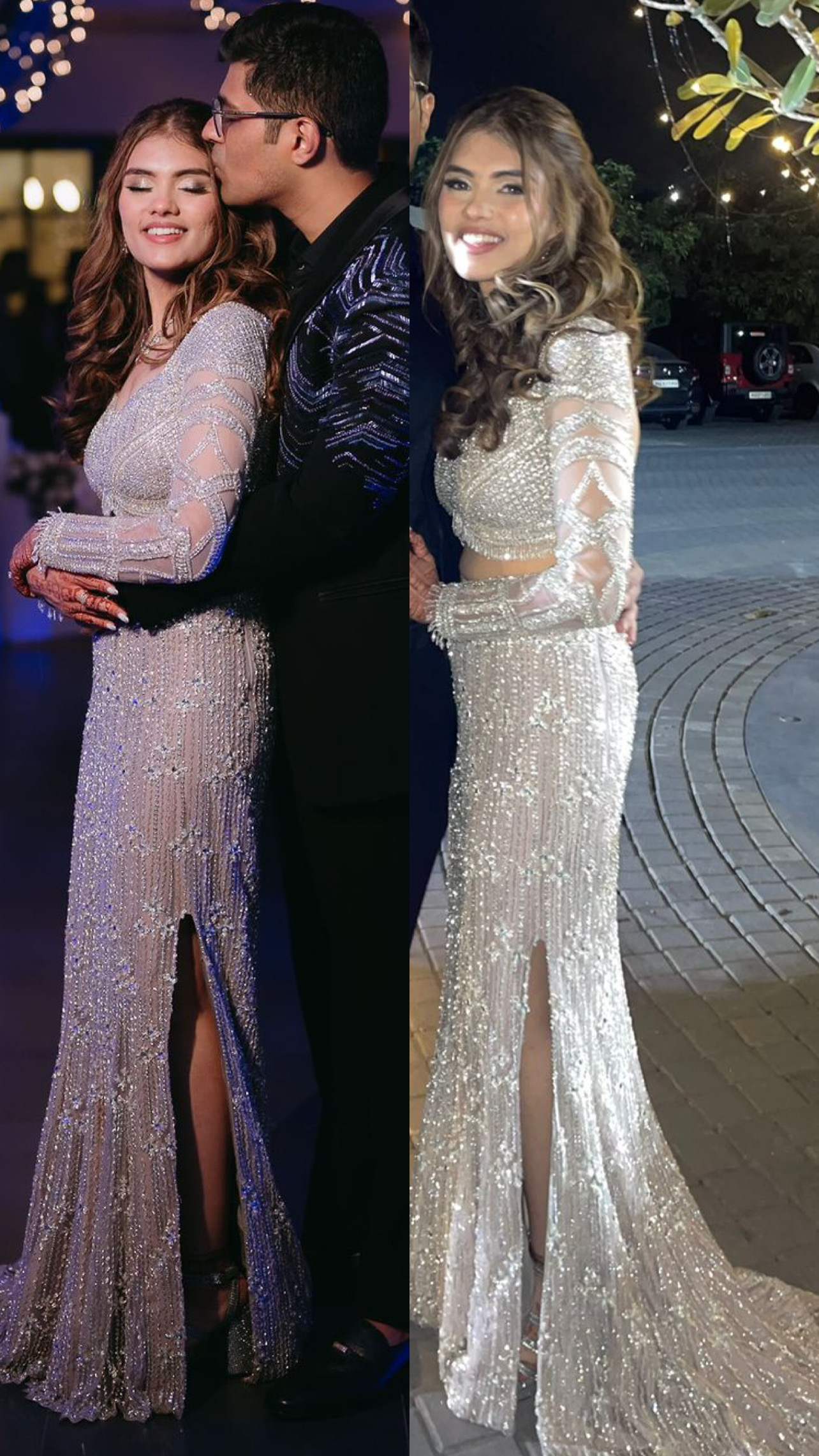 Tara Silver Slit Lehenga