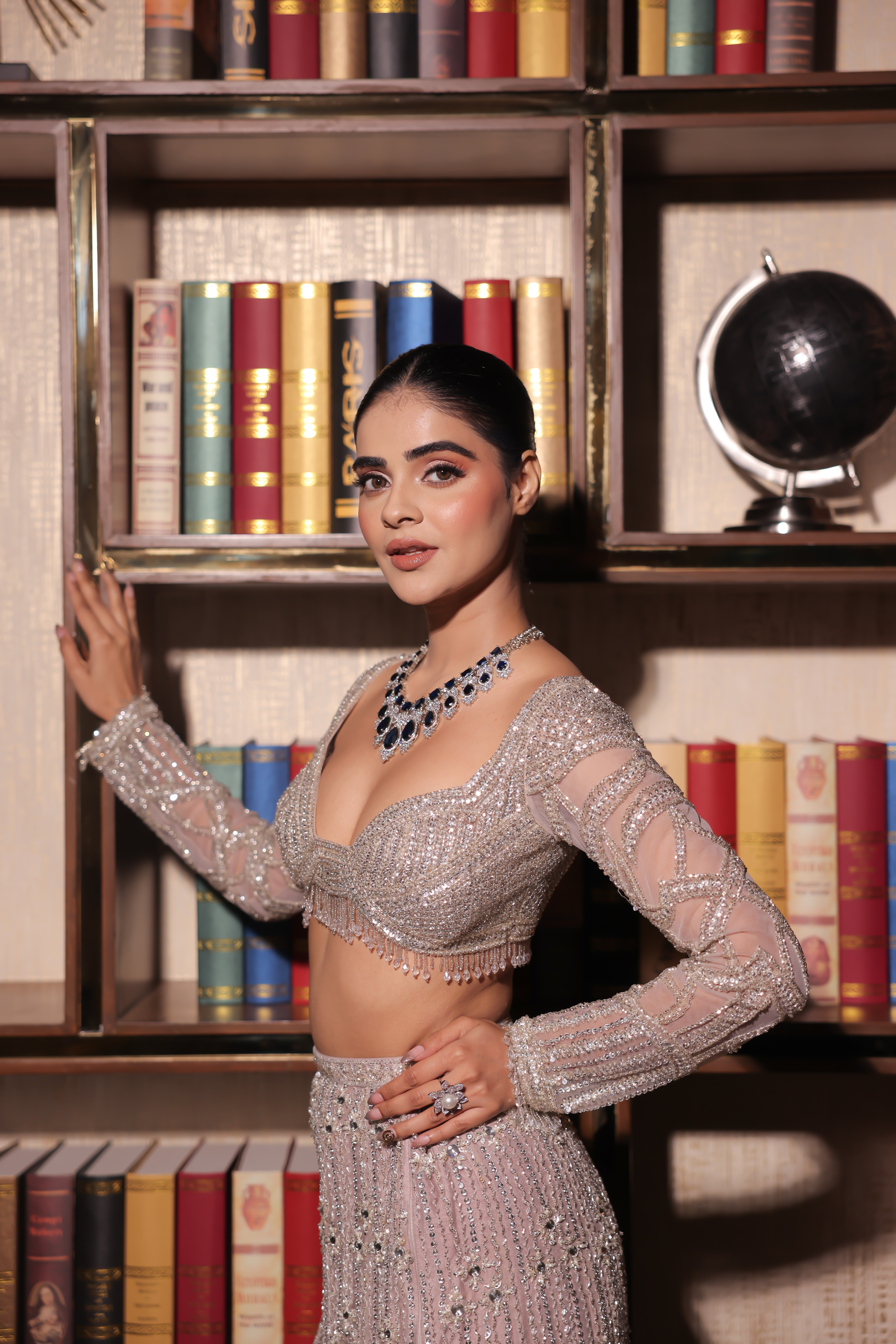 Tara Silver Slit Lehenga
